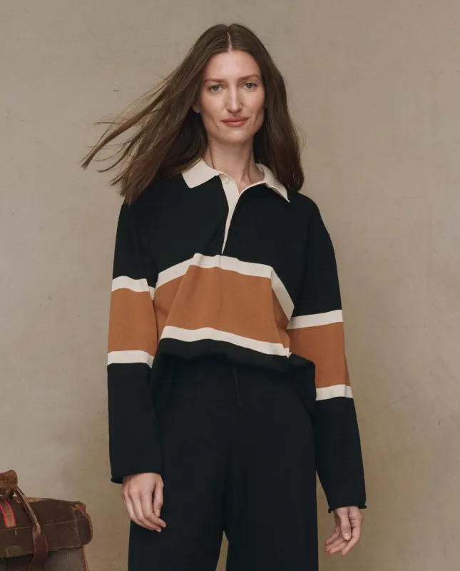 The Rugby Sweater. Novelty -- Black with Bronze Stripe sold by THE GREAT.