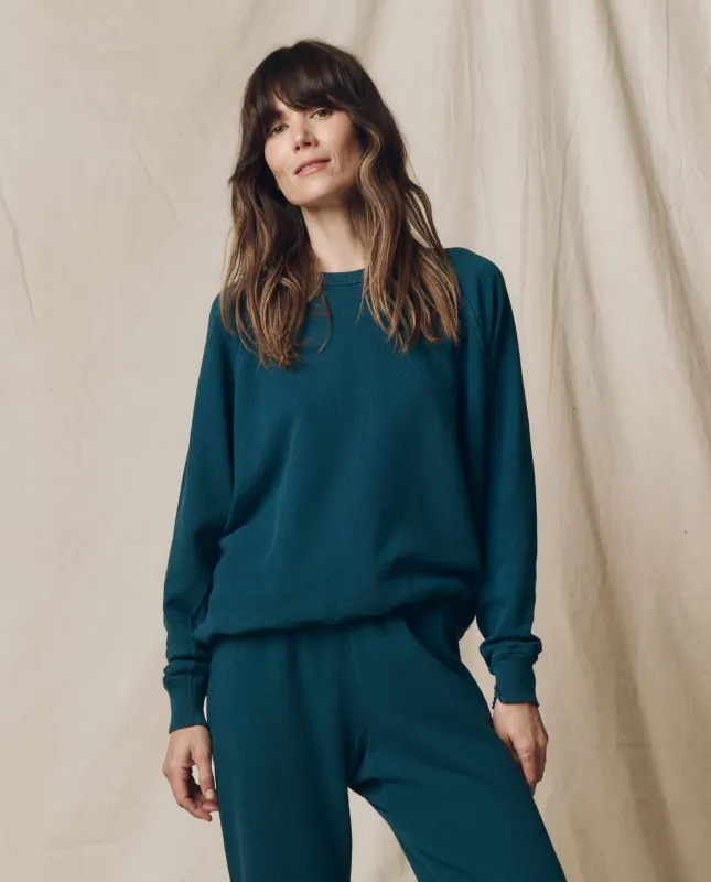 The College Sweatshirt. Solid -- Dark Slate sold by THE GREAT.