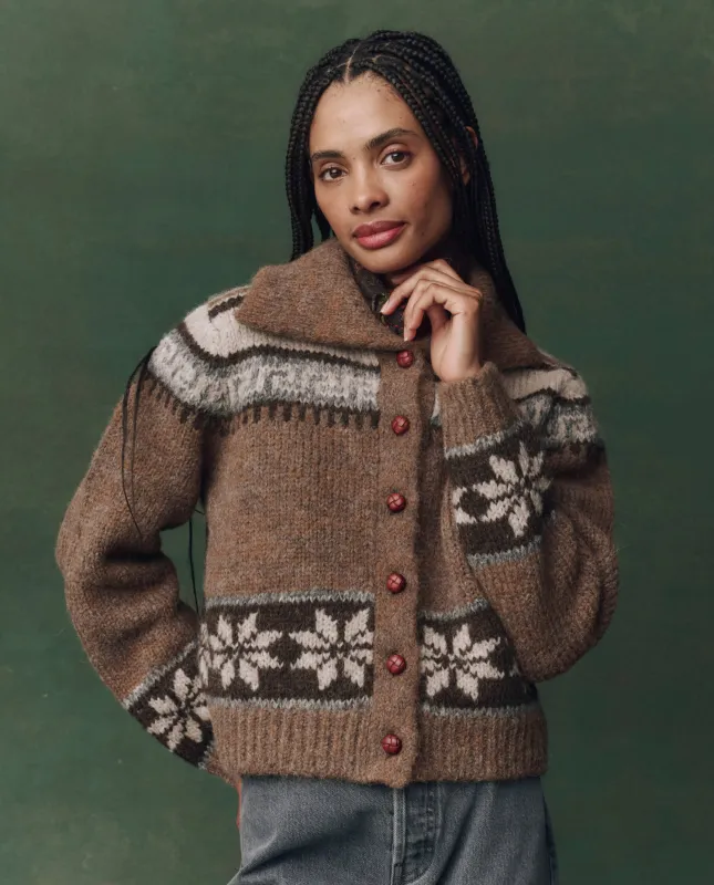 The Nordic Scholar Cardigan. -- Hickory Fair Isle sold by THE GREAT.