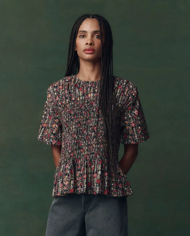 The Smocked Flounce Top. -- Garland Print made by THE GREAT.