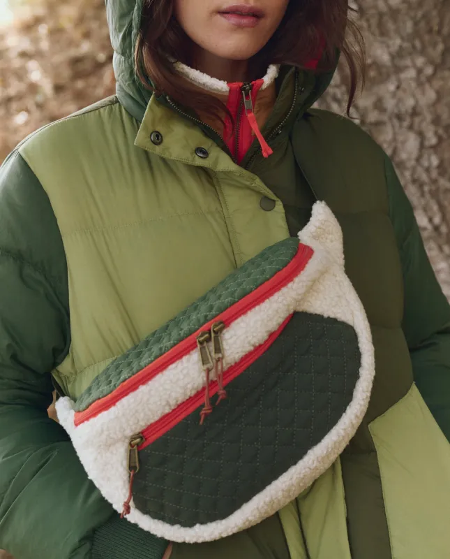 The Plush Colorblock Hip-Pack. -- Cream & Army sold by THE GREAT.