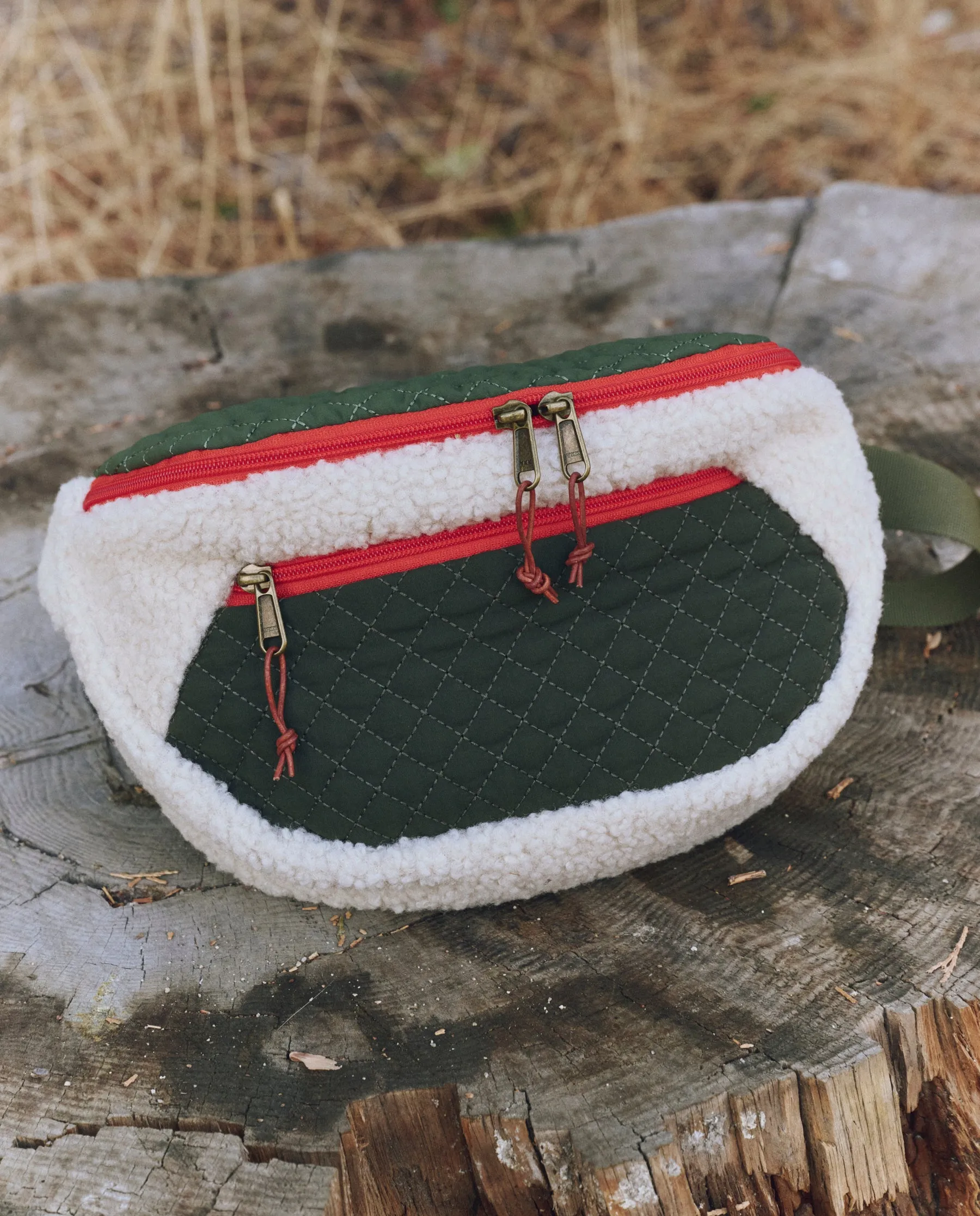 The Plush Colorblock Hip-Pack. -- Cream & Army sold by THE GREAT. product image thumbnail 3