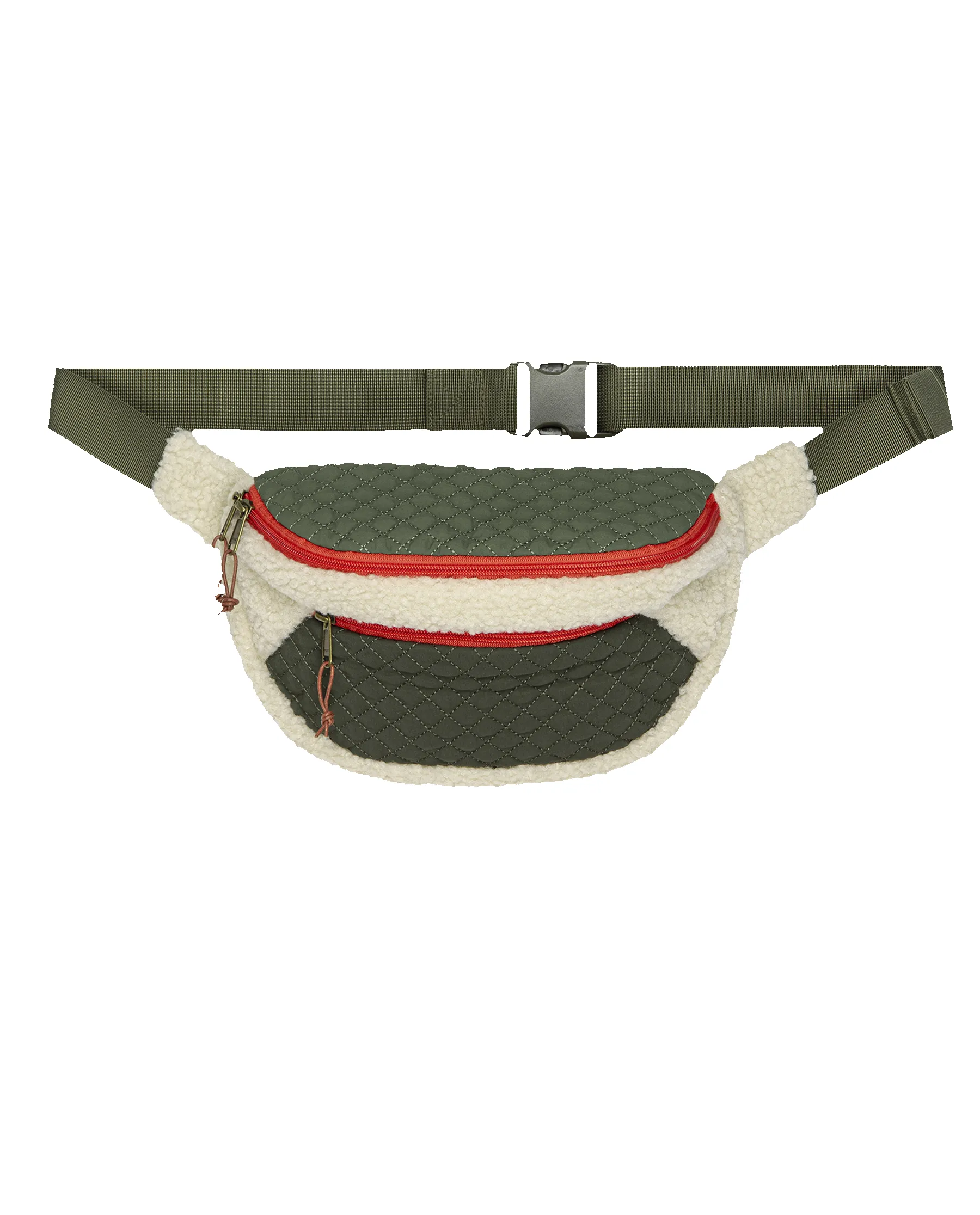 The Plush Colorblock Hip-Pack. -- Cream & Army sold by THE GREAT. product image thumbnail 5