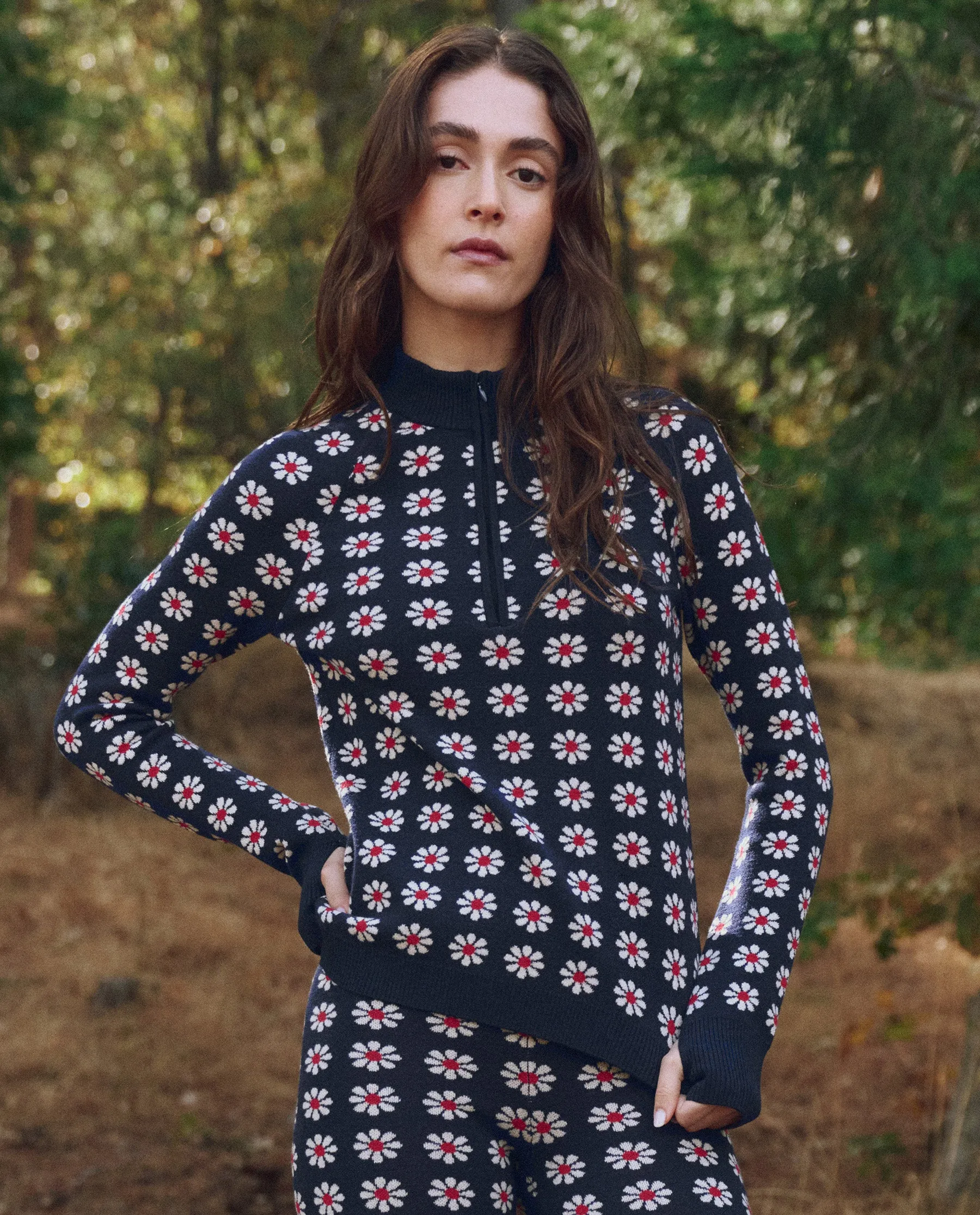 The Merino Quarter Zip. -- Frosted Daisy sold by THE GREAT.