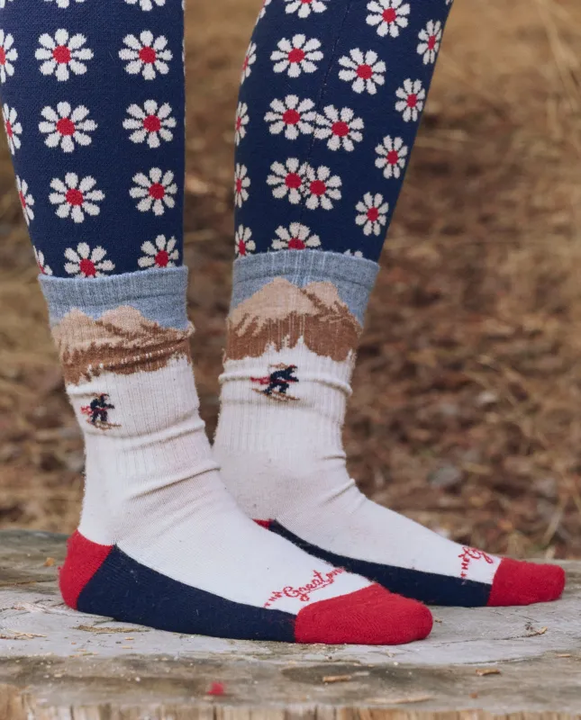 The Ridge Runner Sock. -- Cream Skiier sold by THE GREAT.