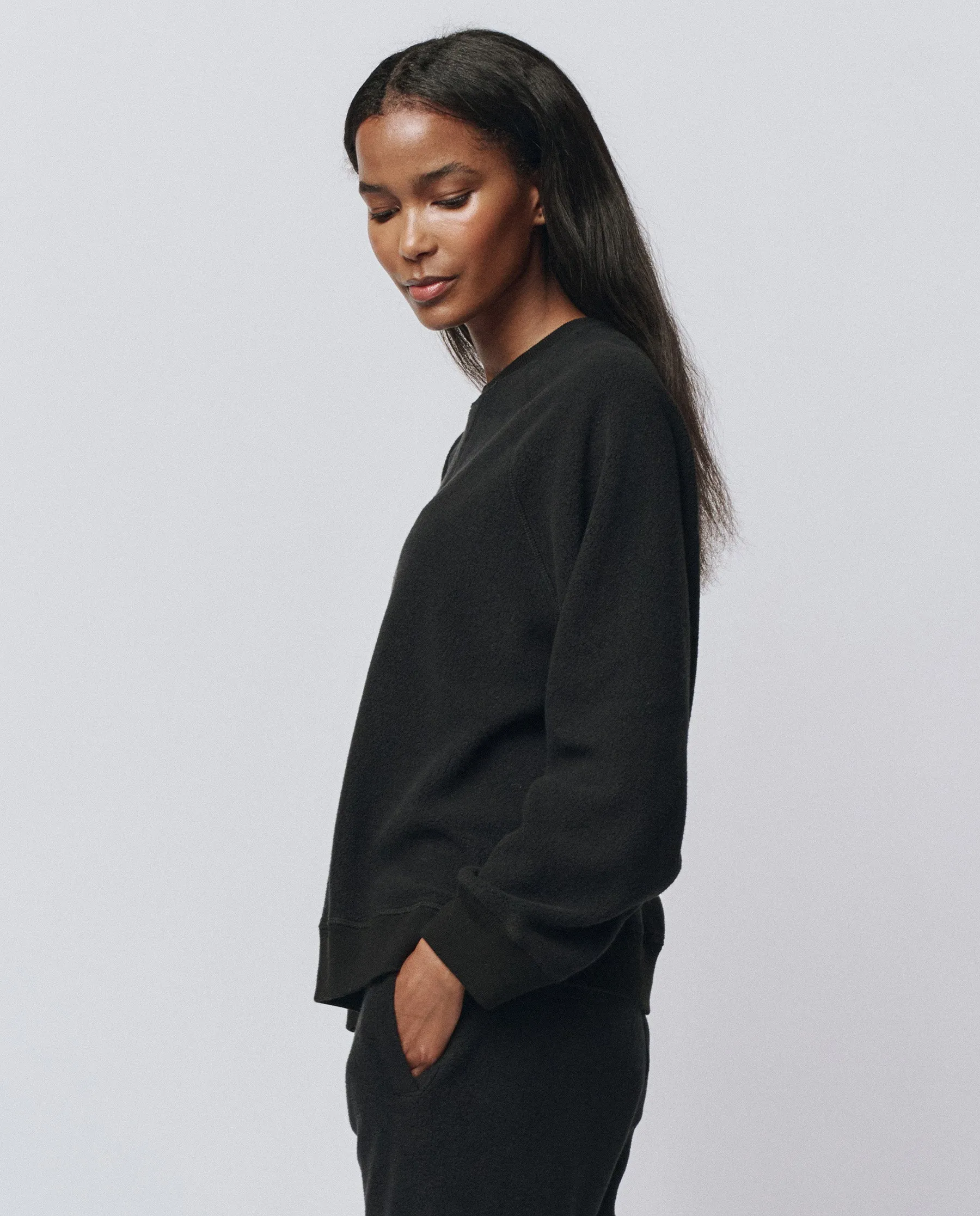 The Plush Slouch Sweatshirt. -- Almost Black sold by THE GREAT. product image thumbnail 3