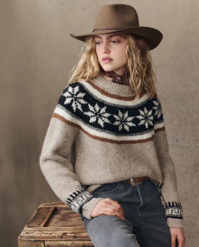 The Snowflake Fairisle Pullover. -- Oat sold by THE GREAT.
