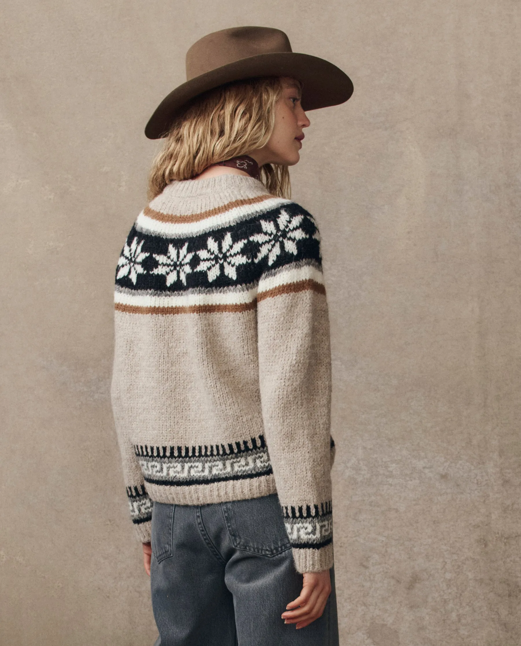 The Snowflake Fairisle Pullover. -- Oat sold by THE GREAT. product image thumbnail 2