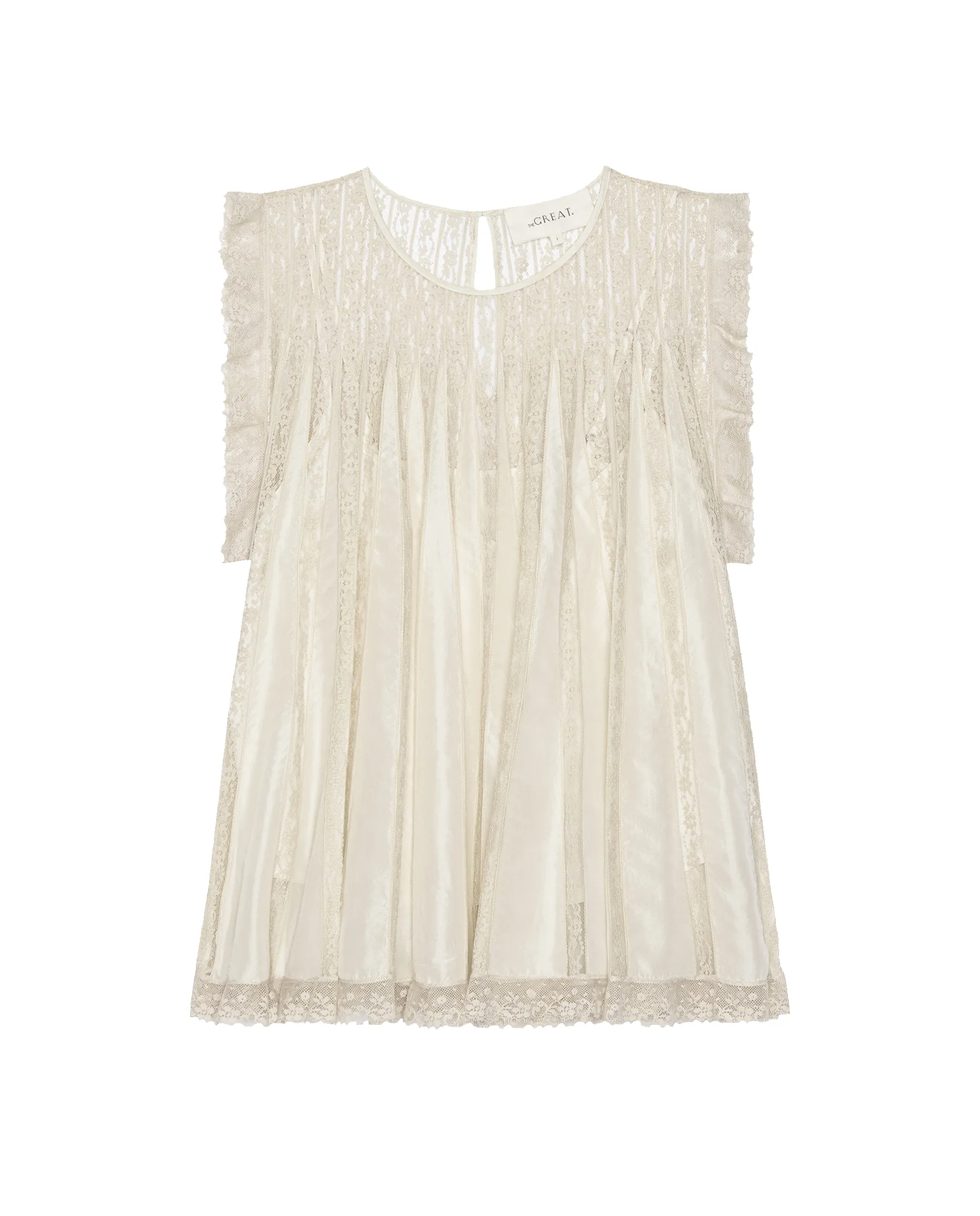 The Keepsake Lace Shell Top. -- Cream sold by THE GREAT. product image thumbnail 5