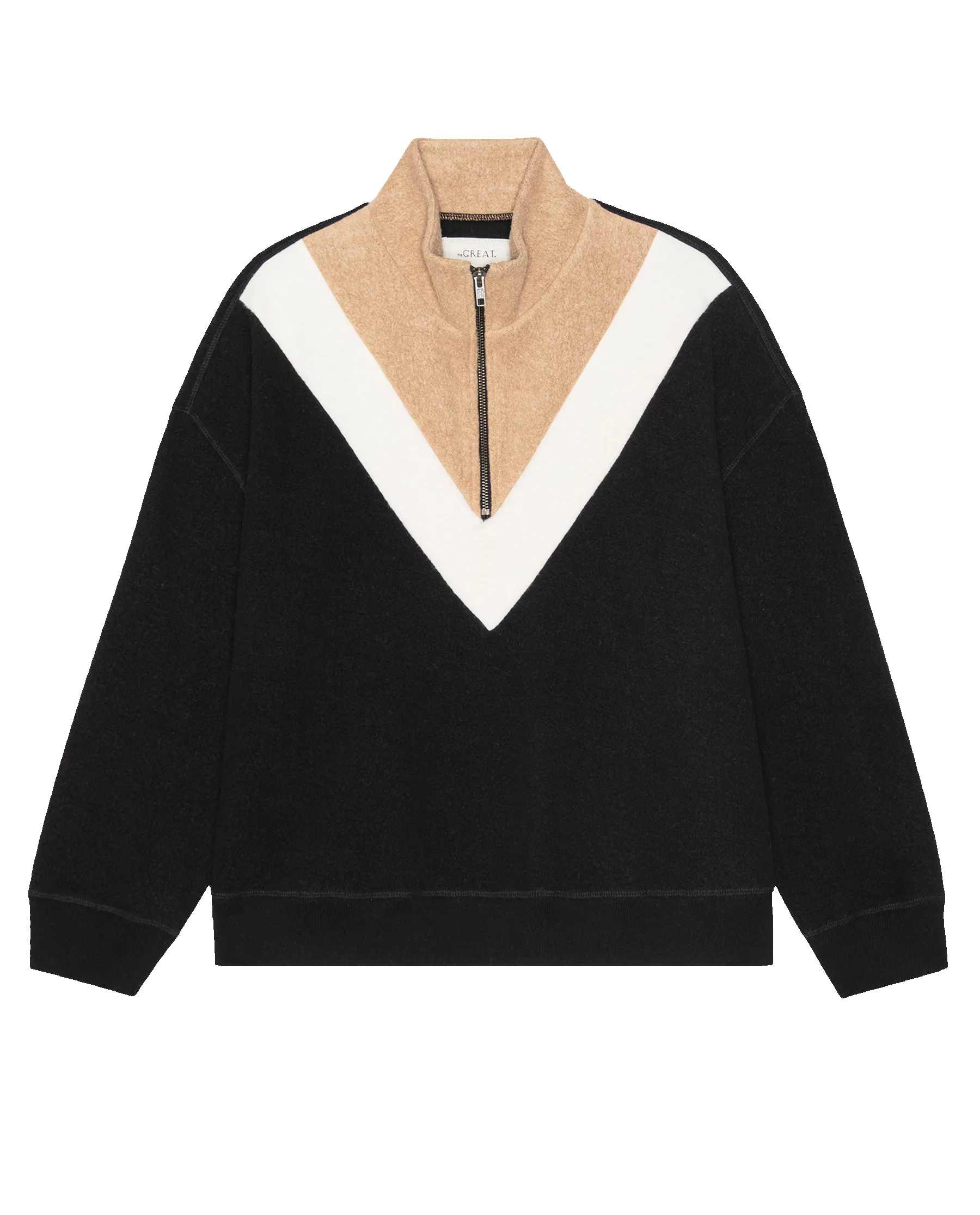 The Colorblock Plush Chalet Sweatshirt. -- Almost Black sold by THE GREAT. product image thumbnail 5