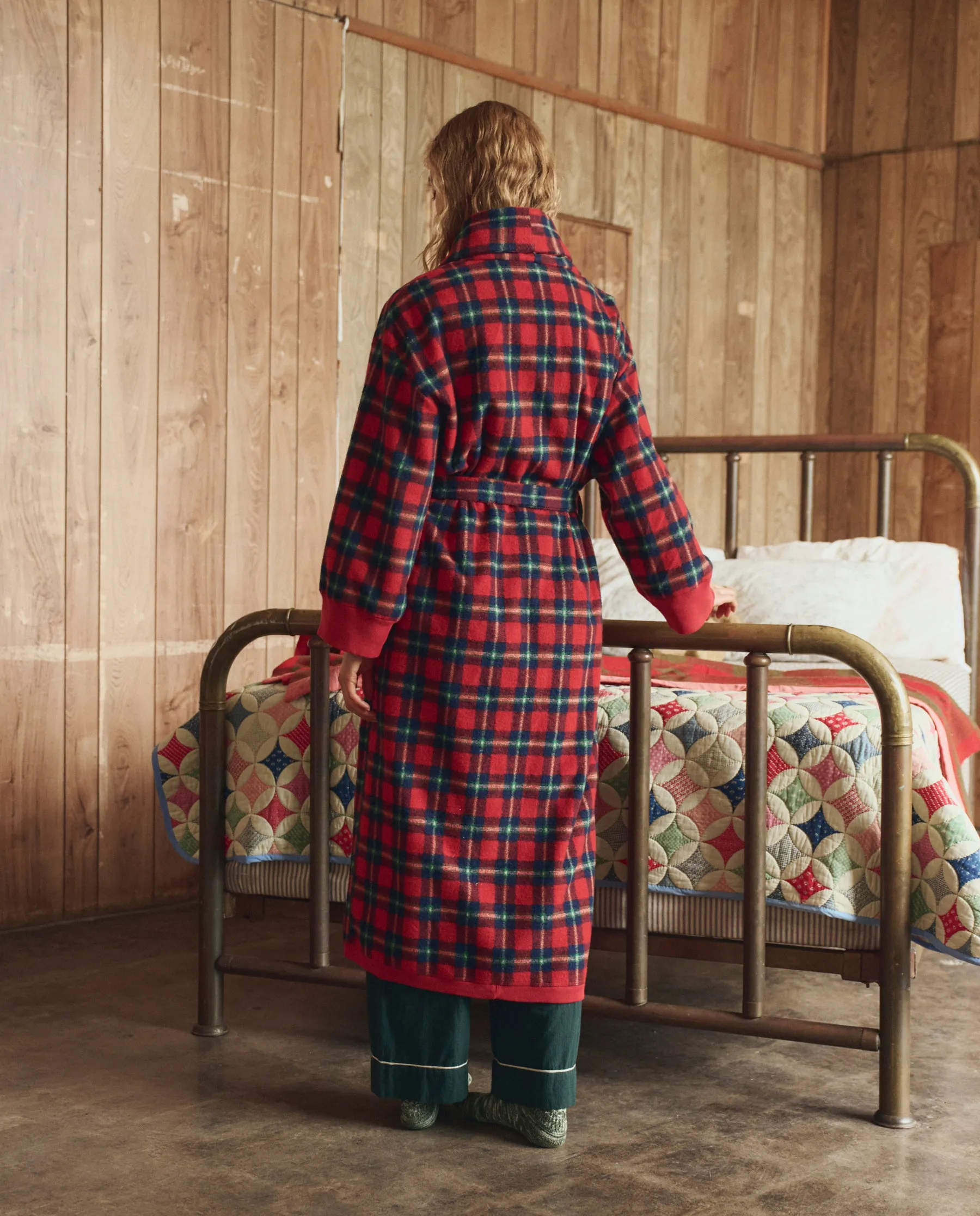 The Plush Fleece Robe. -- Cedarwoods Plaid sold by THE GREAT. product image thumbnail 2