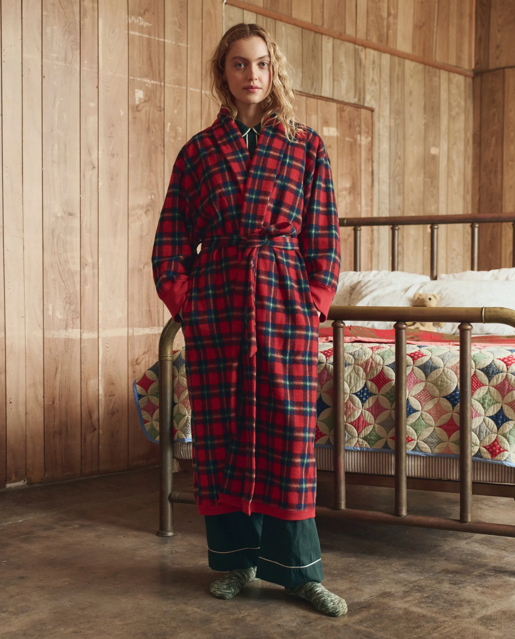 The Plush Fleece Robe. -- Cedarwoods Plaid sold by THE GREAT.
