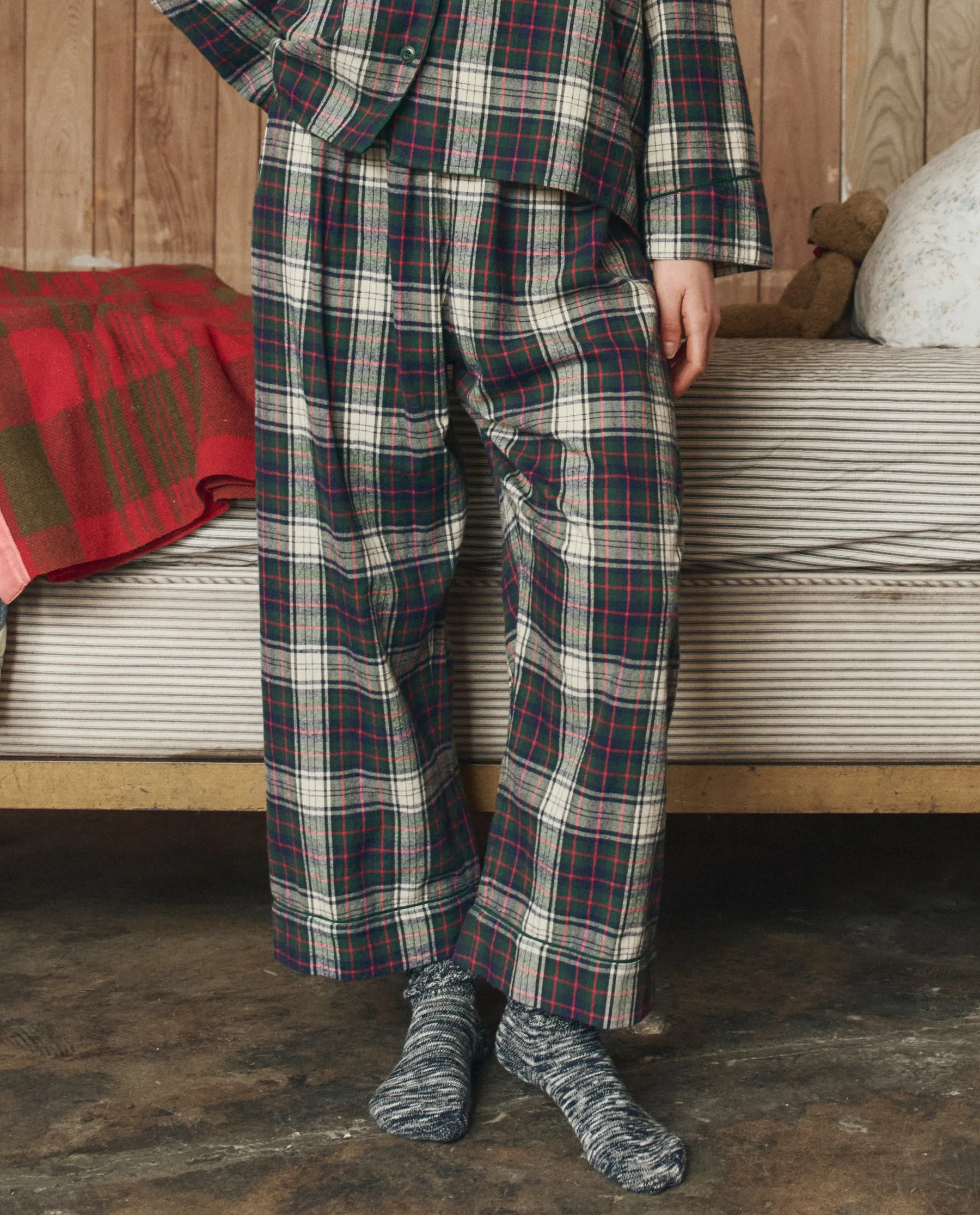 The Flannel Easy Sleep Pant. -- Pine Lodge Plaid sold by THE GREAT.