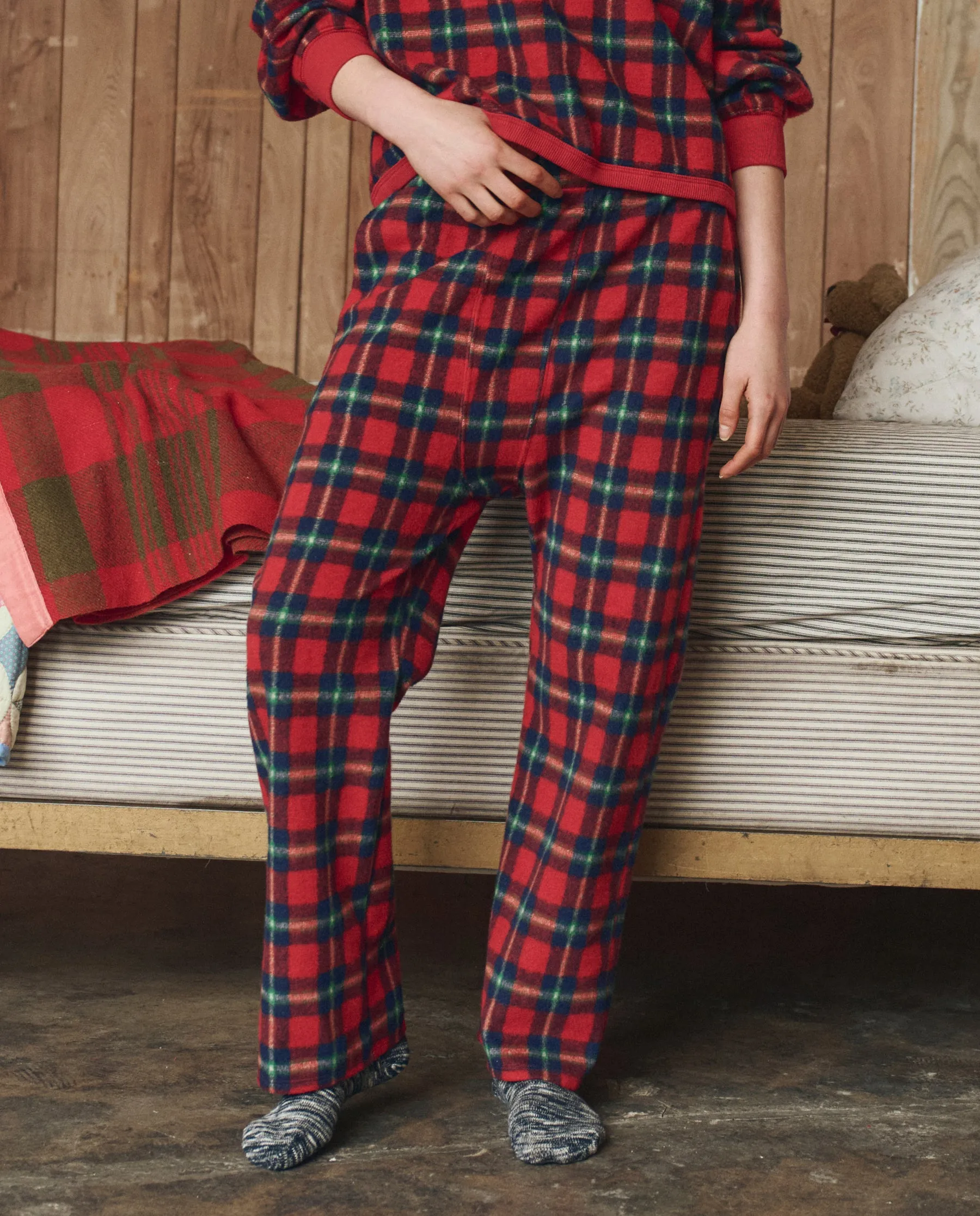 The Plush Fleece Pajama Pant. -- Cedarwoods Plaid sold by THE GREAT. product image thumbnail 2