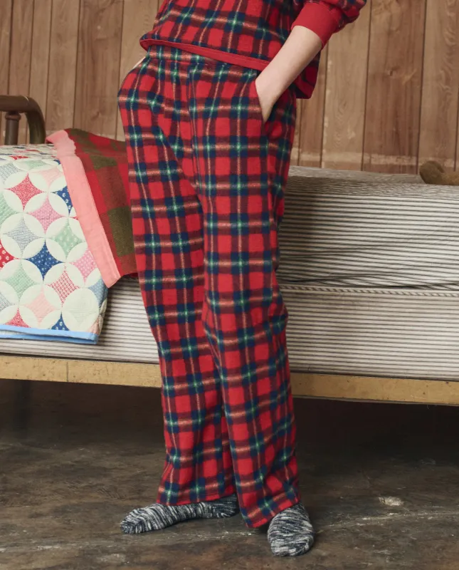 The Plush Fleece Pajama Pant. -- Cedarwoods Plaid sold by THE GREAT.
