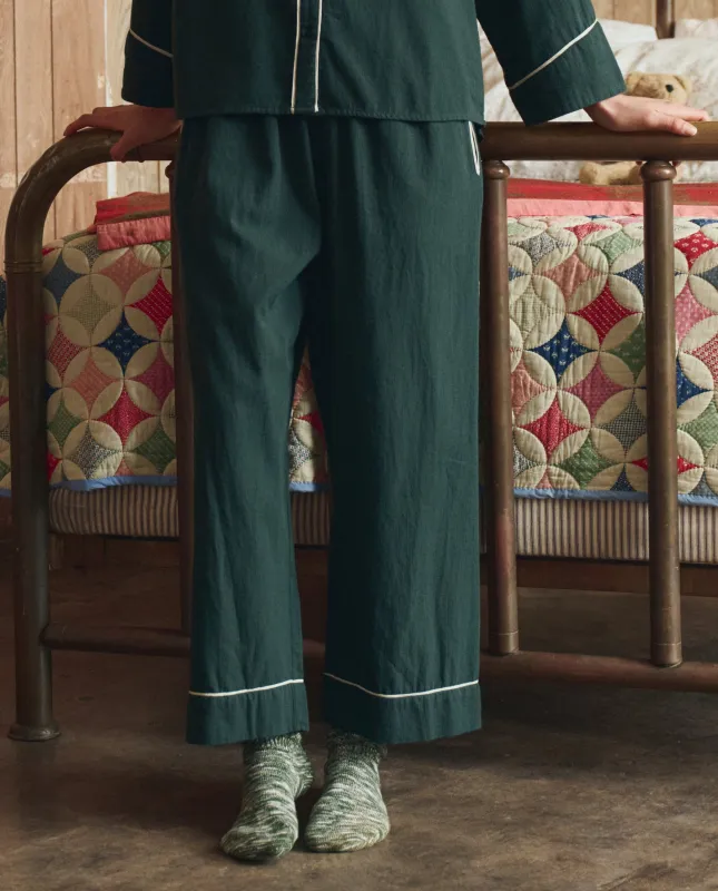 The Flannel Western Easy Sleep Pant. -- Pine and Cream sold by THE GREAT.