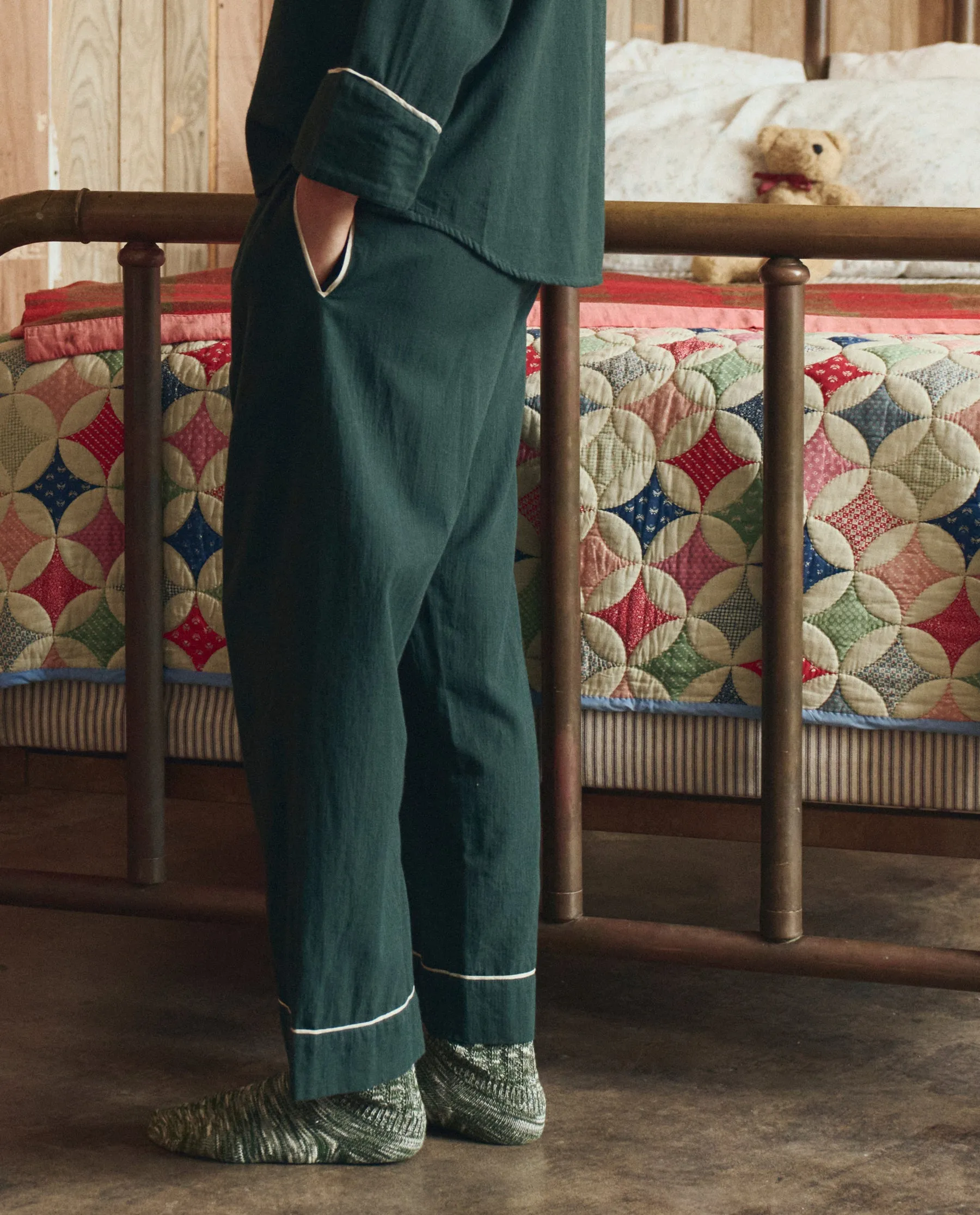 The Flannel Western Easy Sleep Pant. -- Pine and Cream sold by THE GREAT. product image thumbnail 2