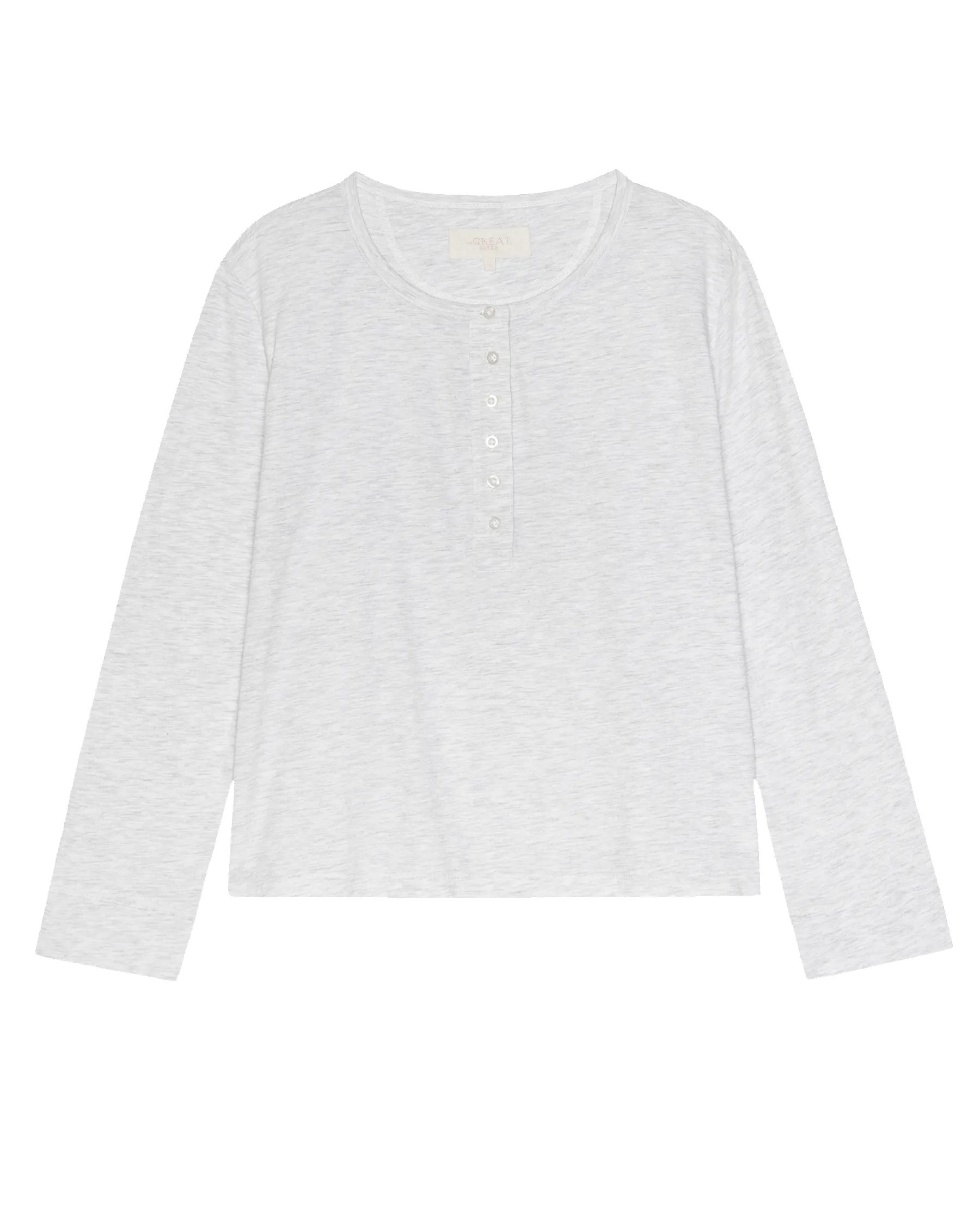 The Crop Sleep Henley. -- Heather Grey sold by THE GREAT. product image thumbnail 5