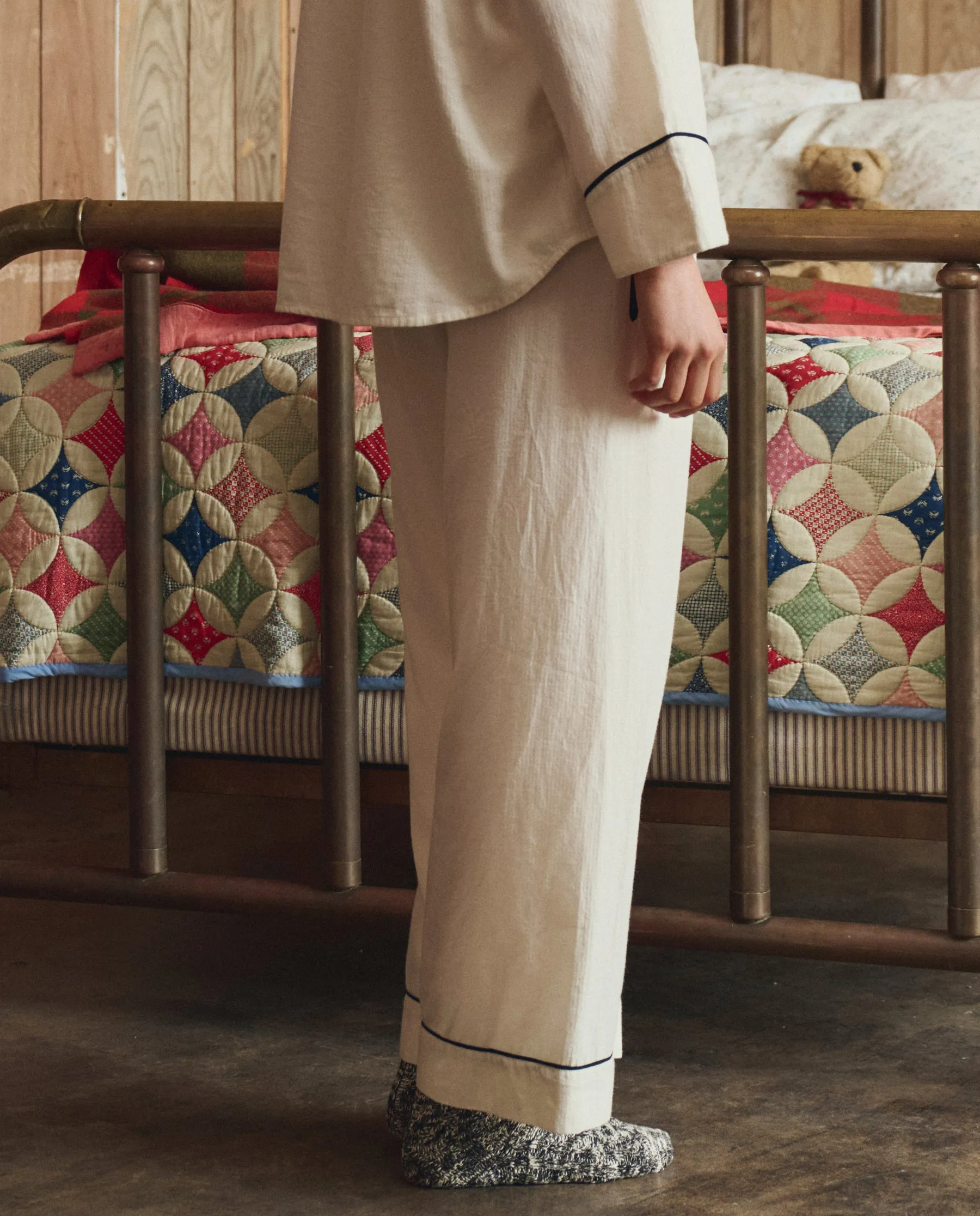 The Flannel Western Easy Sleep Pant. -- Cream and Black sold by THE GREAT. product image thumbnail 2