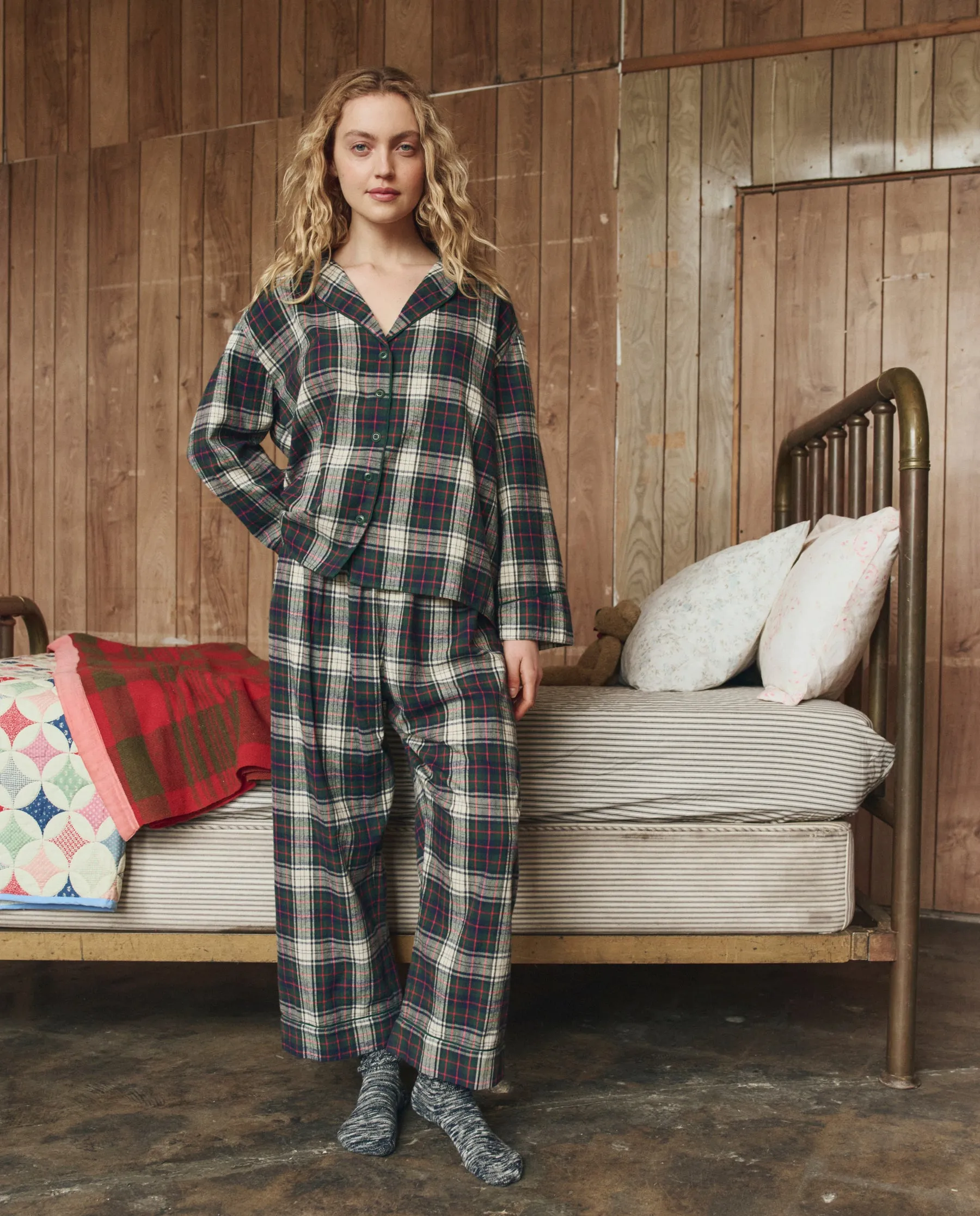 The Flannel Pajama Top. -- Pine Lodge Plaid sold by THE GREAT. product image thumbnail 5