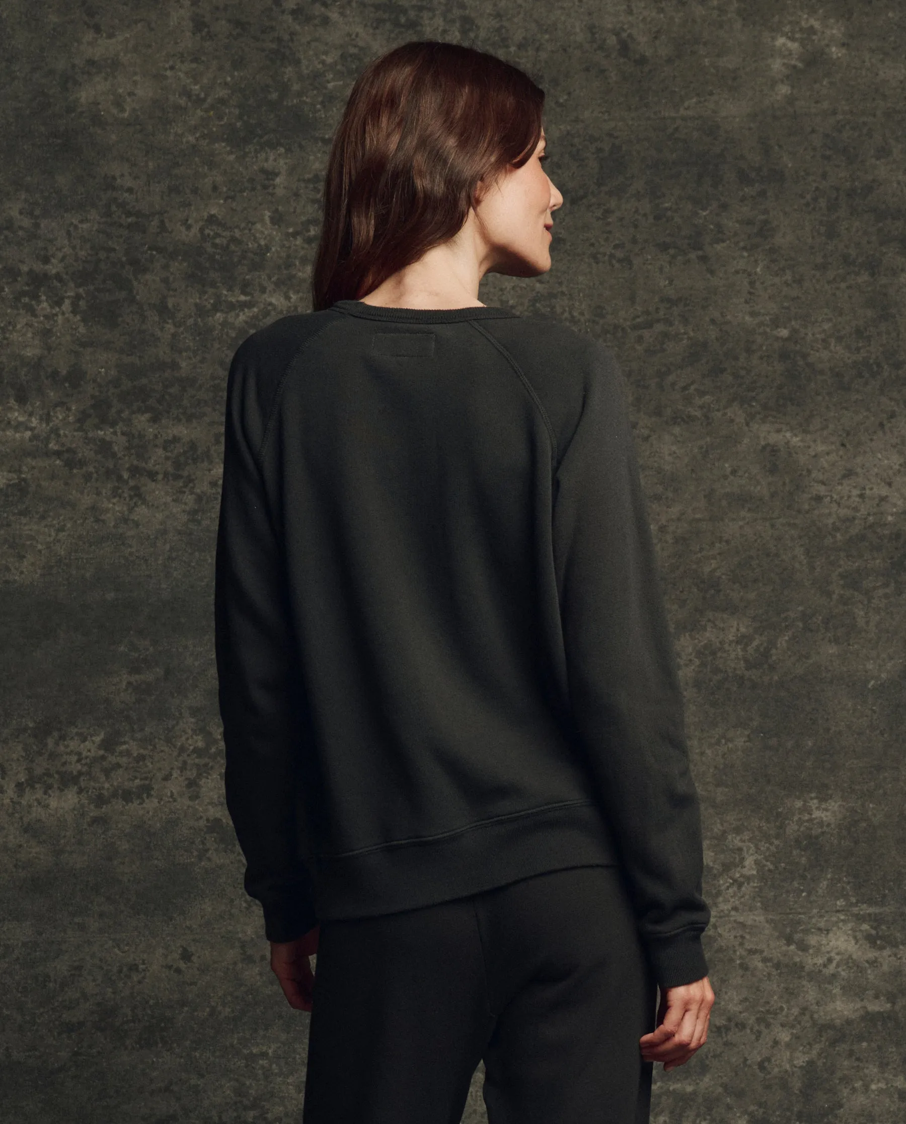 The Fleece Rookie Sweatshirt. Solid -- Almost Black sold by THE GREAT. product image thumbnail 2