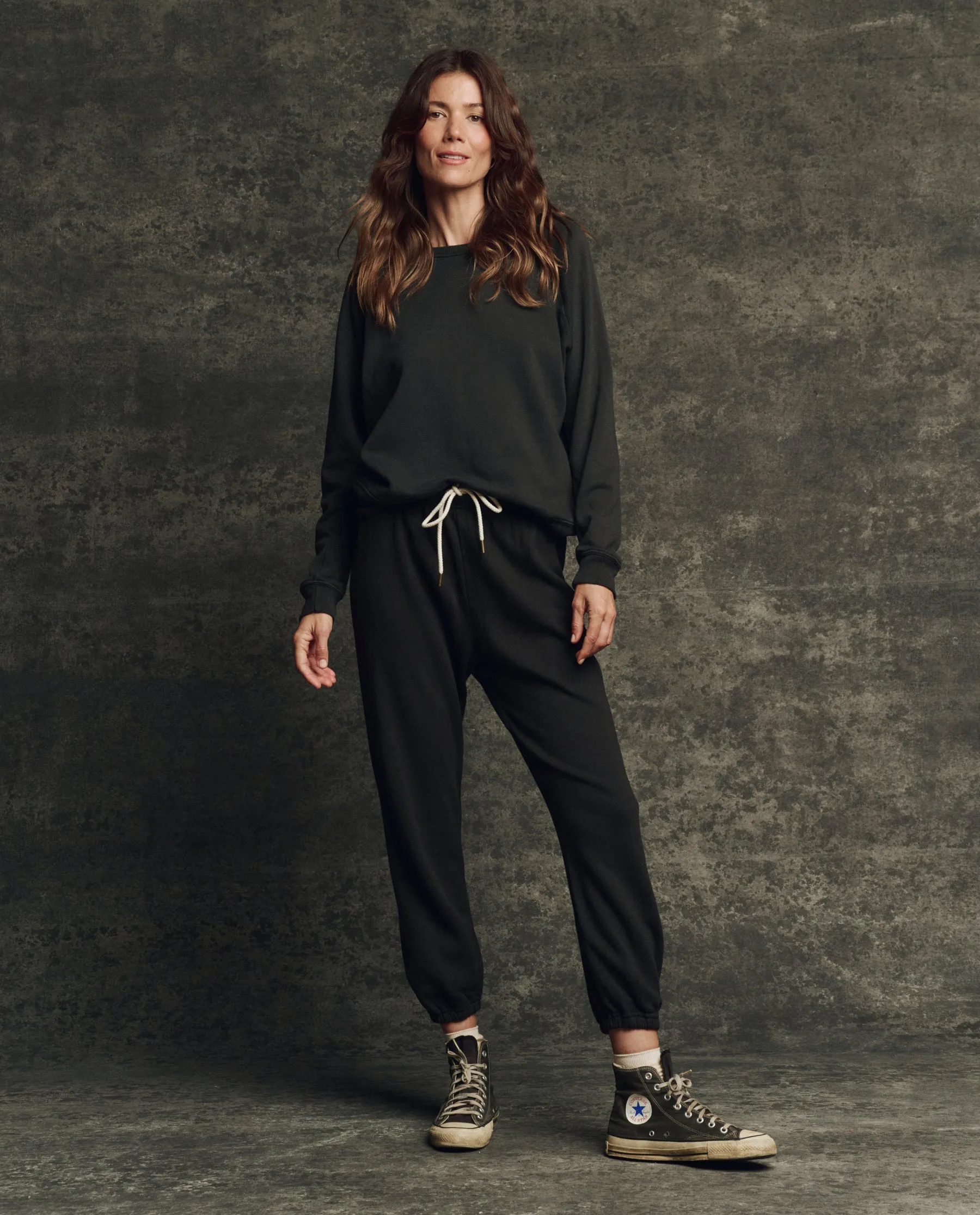 The Fleece Rookie Sweatshirt. Solid -- Almost Black sold by THE GREAT. product image thumbnail 4