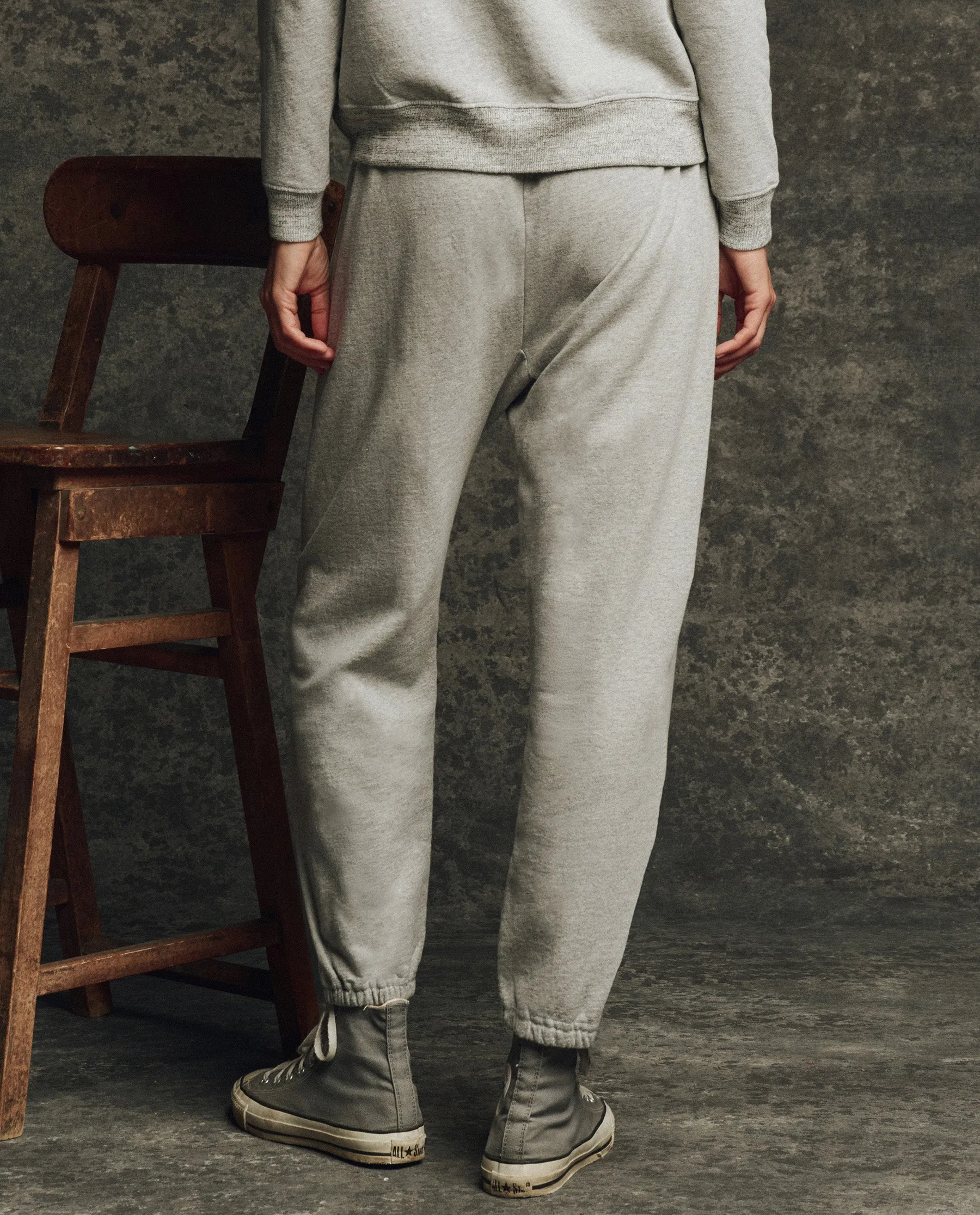 The Fleece Stadium Sweatpant. Solid -- Heather Grey sold by THE GREAT. product image thumbnail 2