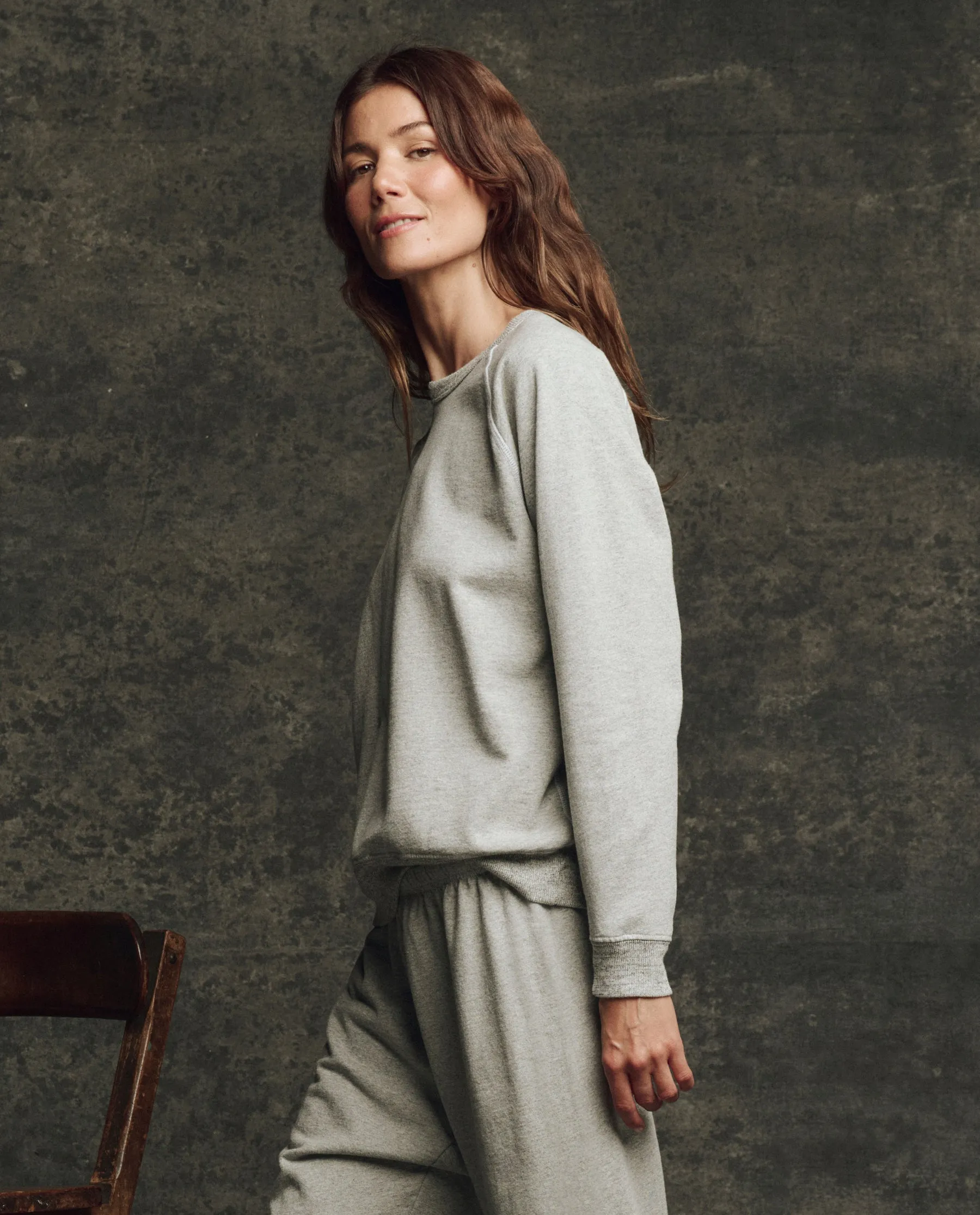 The Fleece Rookie Sweatshirt. Solid -- Heather Grey sold by THE GREAT. product image thumbnail 3