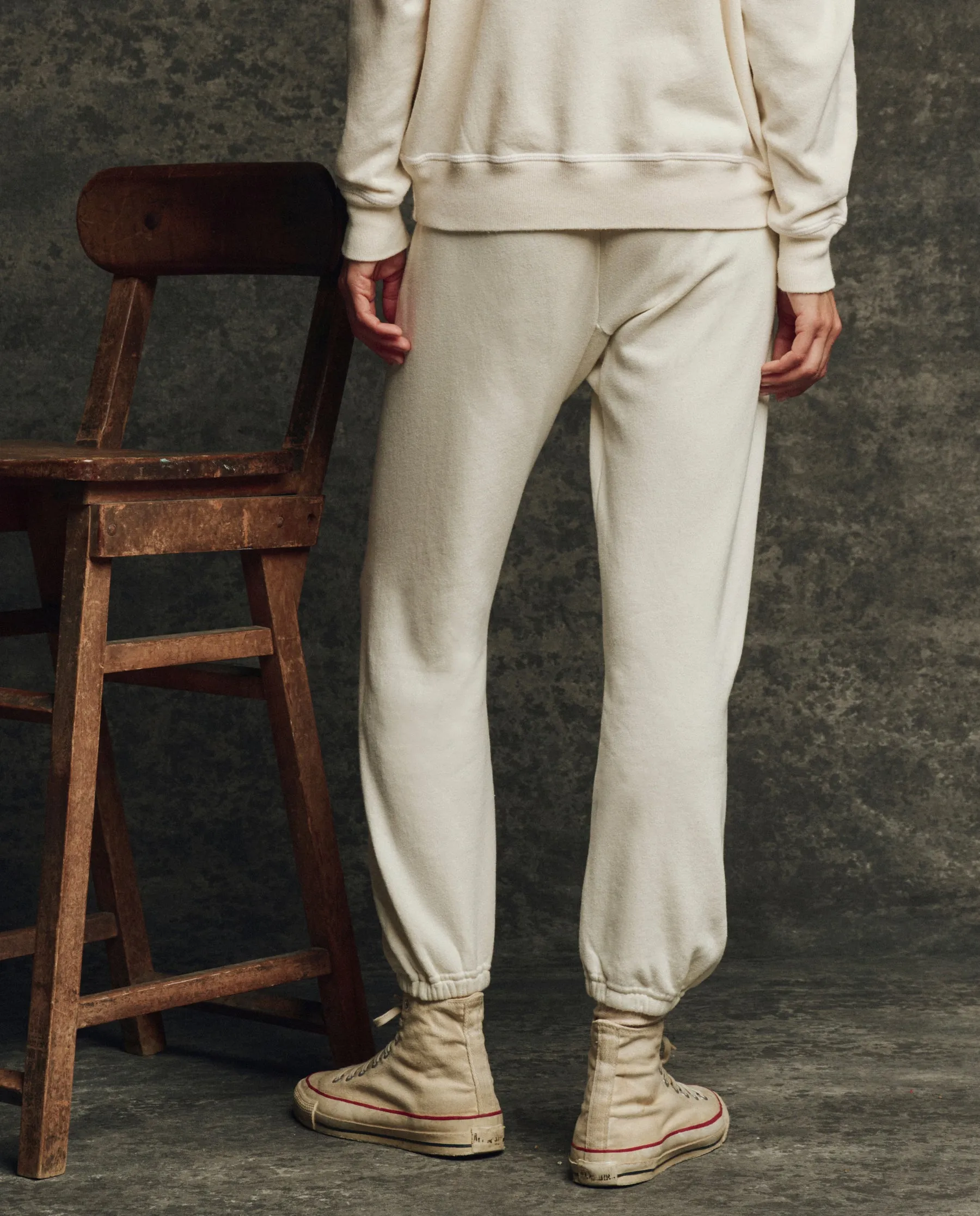 The Fleece Stadium Sweatpant. Solid -- Washed White sold by THE GREAT. product image thumbnail 2