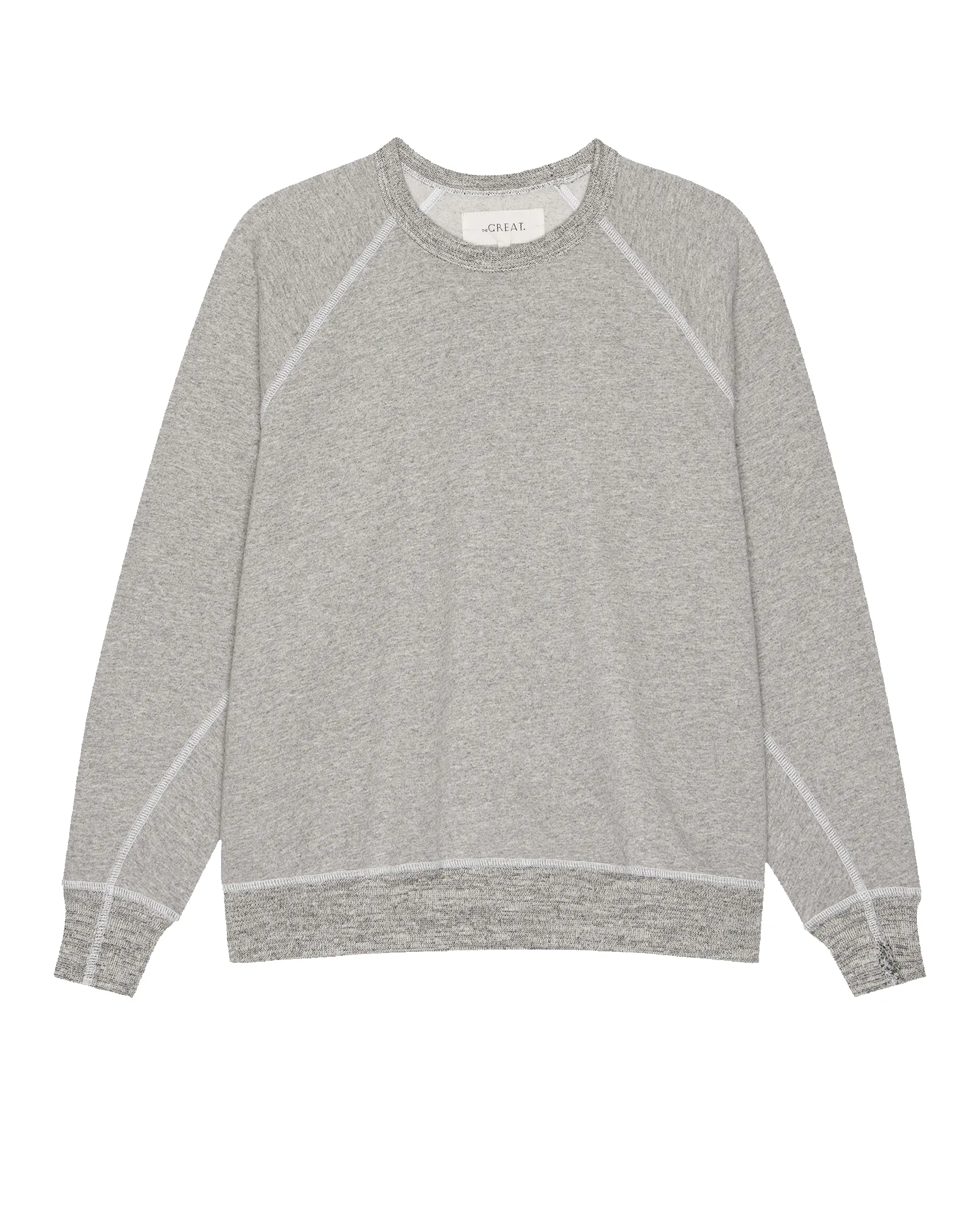 The Fleece College Sweatshirt. Solid -- Heather Grey sold by THE GREAT. product image thumbnail 5