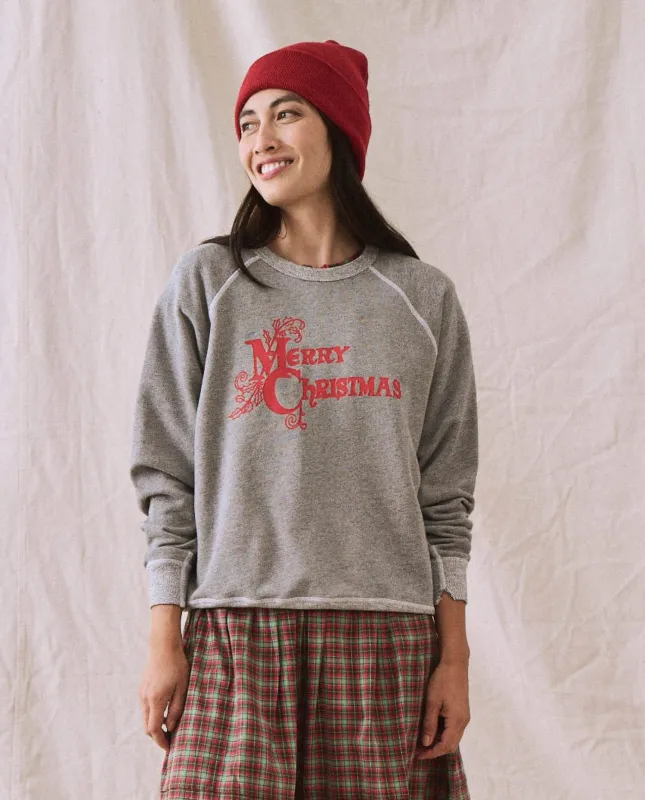 The College Sweatshirt. Graphic -- Varsity Grey with Christmas Graphic sold by THE GREAT.