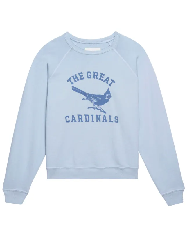 The Shrunken Sweatshirt. Graphic -- Light Sky with Perched Cardinal Graphic sold by THE GREAT.