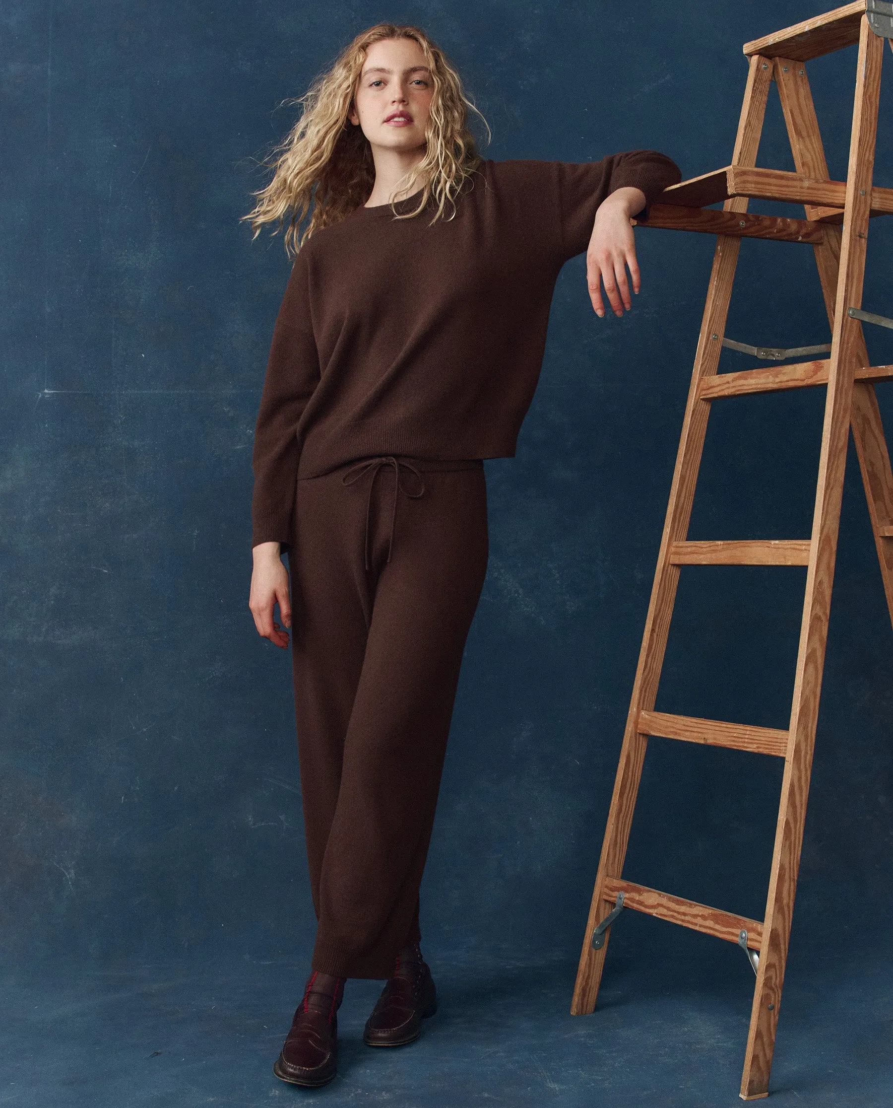 The Cashmere Lantern Pant. -- Chocolate sold by THE GREAT. product image thumbnail 3