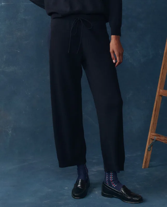 The Cashmere Lantern Pant. -- Navy sold by THE GREAT.