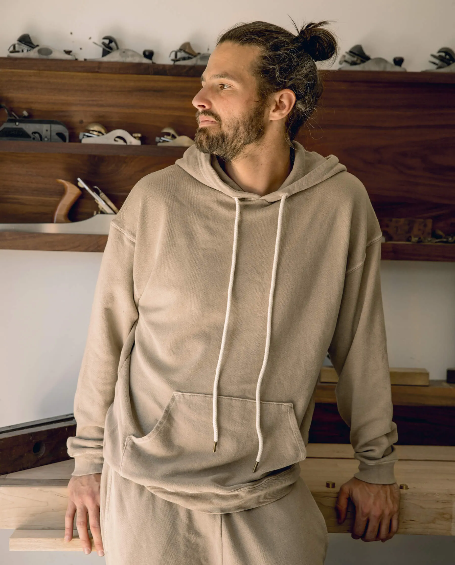 The Men's Gym Drawstring Hoodie. -- Fawn sold by THE GREAT. product image thumbnail 3