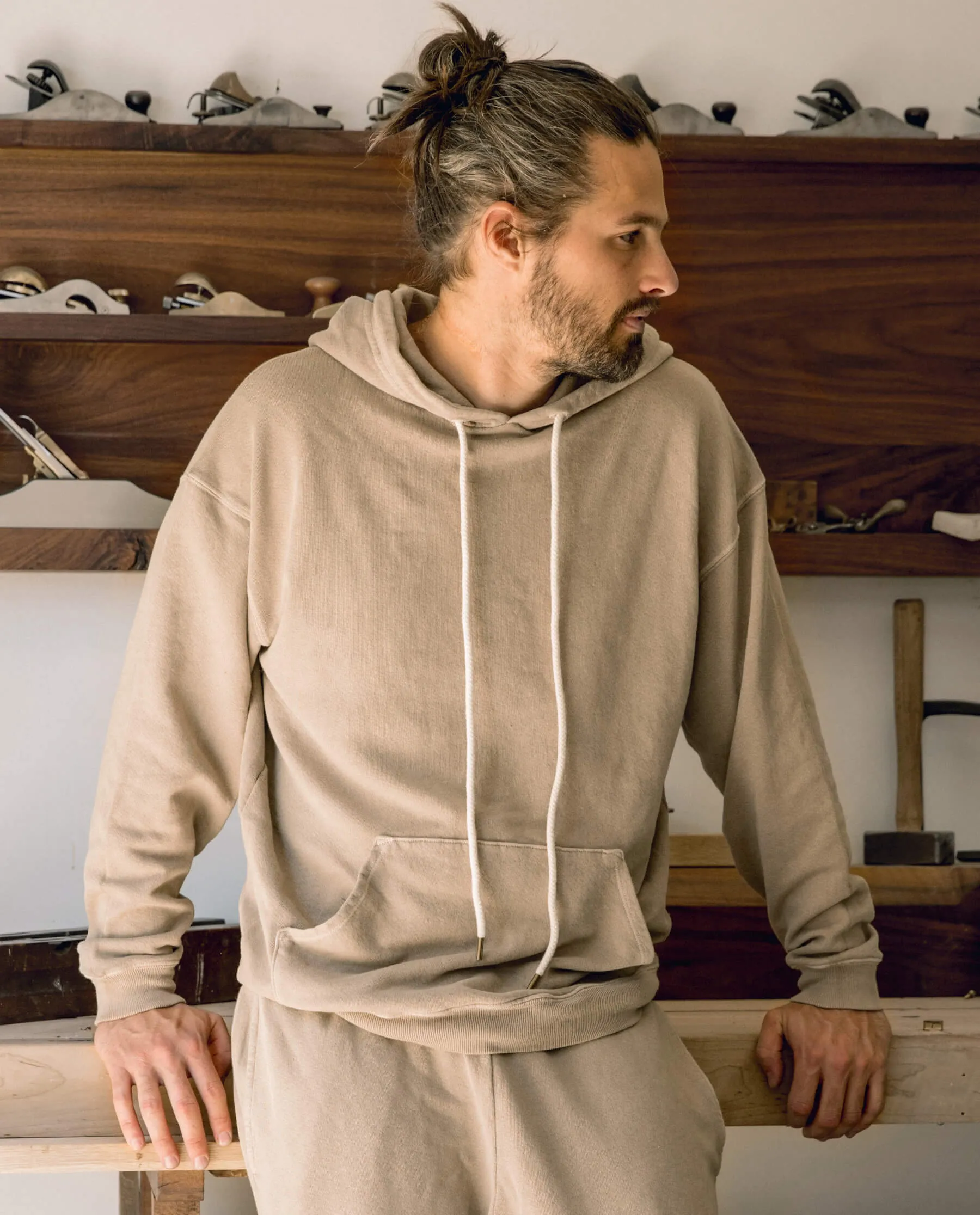 The Men's Gym Drawstring Hoodie. -- Fawn sold by THE GREAT. product image thumbnail 5