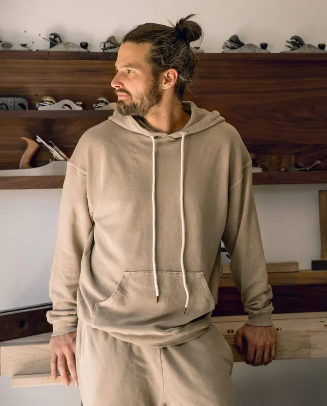 The Men's Gym Drawstring Hoodie. -- Fawn sold by THE GREAT.
