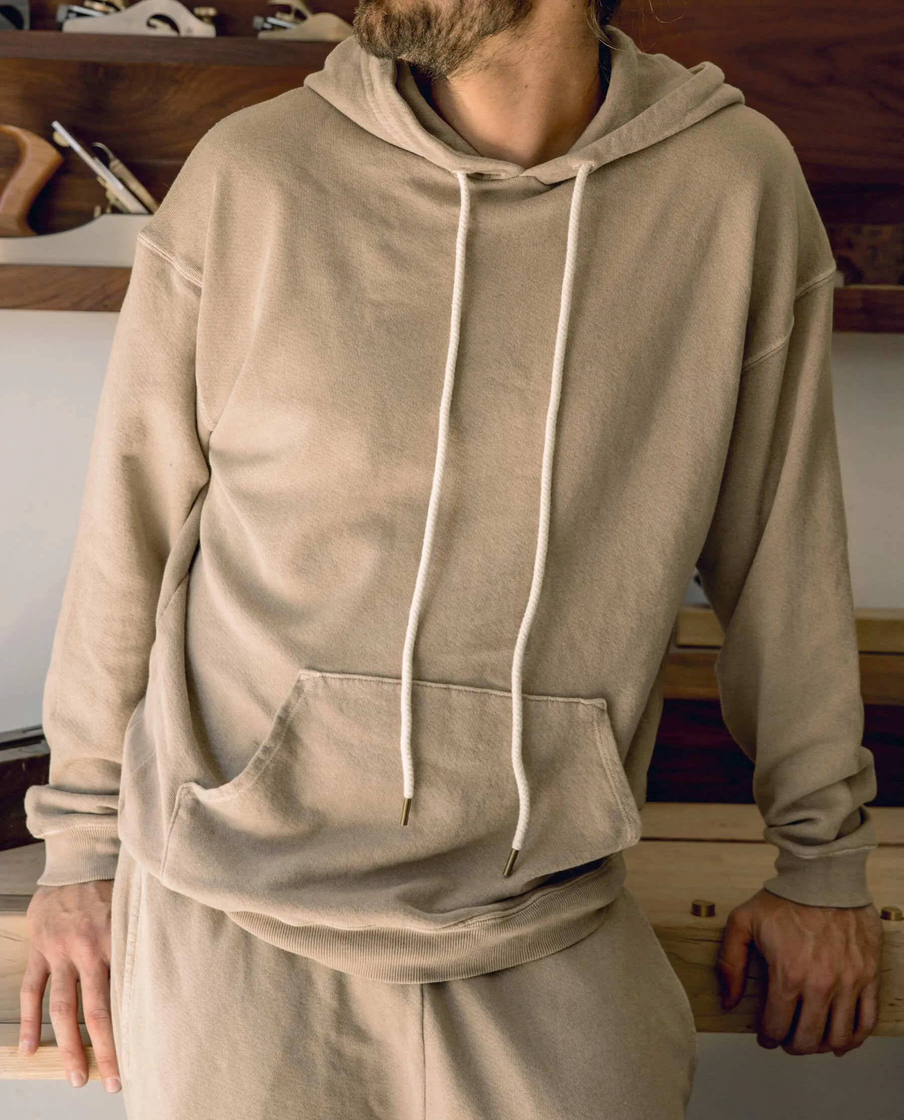 The Men's Gym Drawstring Hoodie. -- Fawn sold by THE GREAT. product image thumbnail 2