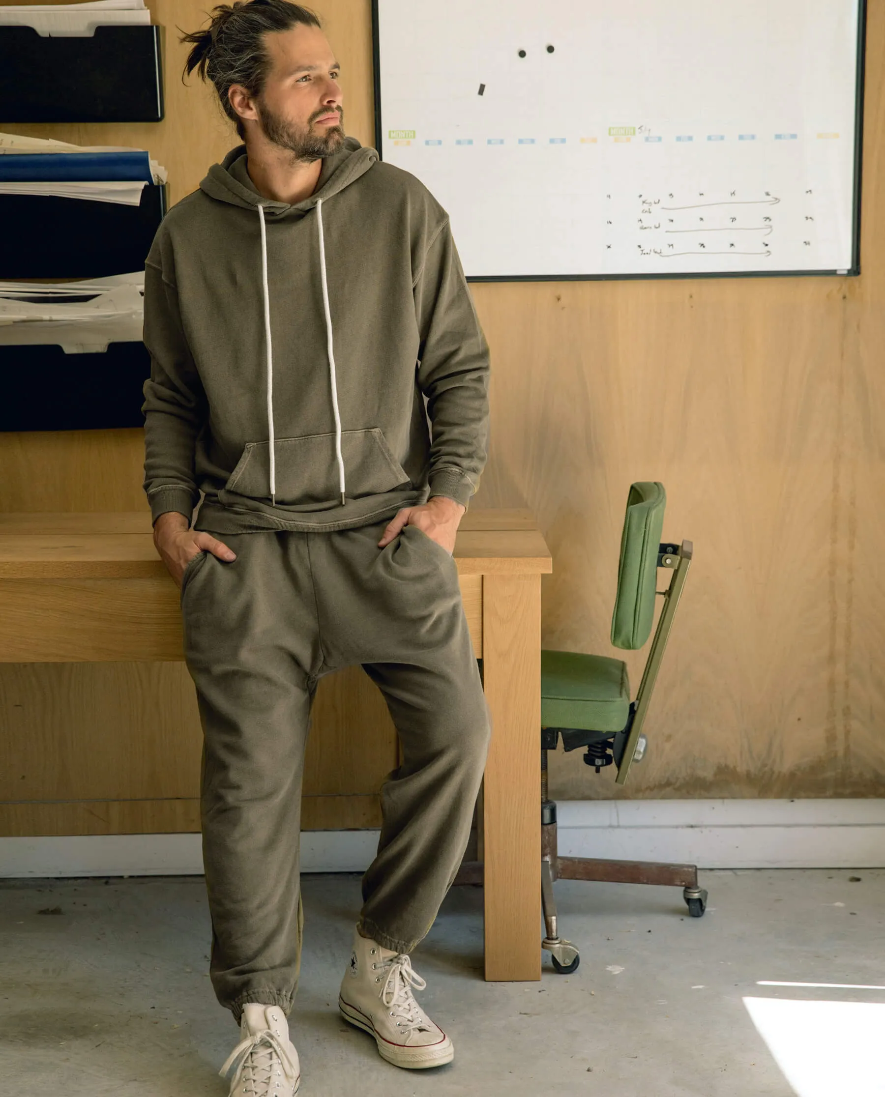 The Men's Gym Drawstring Hoodie. -- Dark Army sold by THE GREAT. product image thumbnail 5