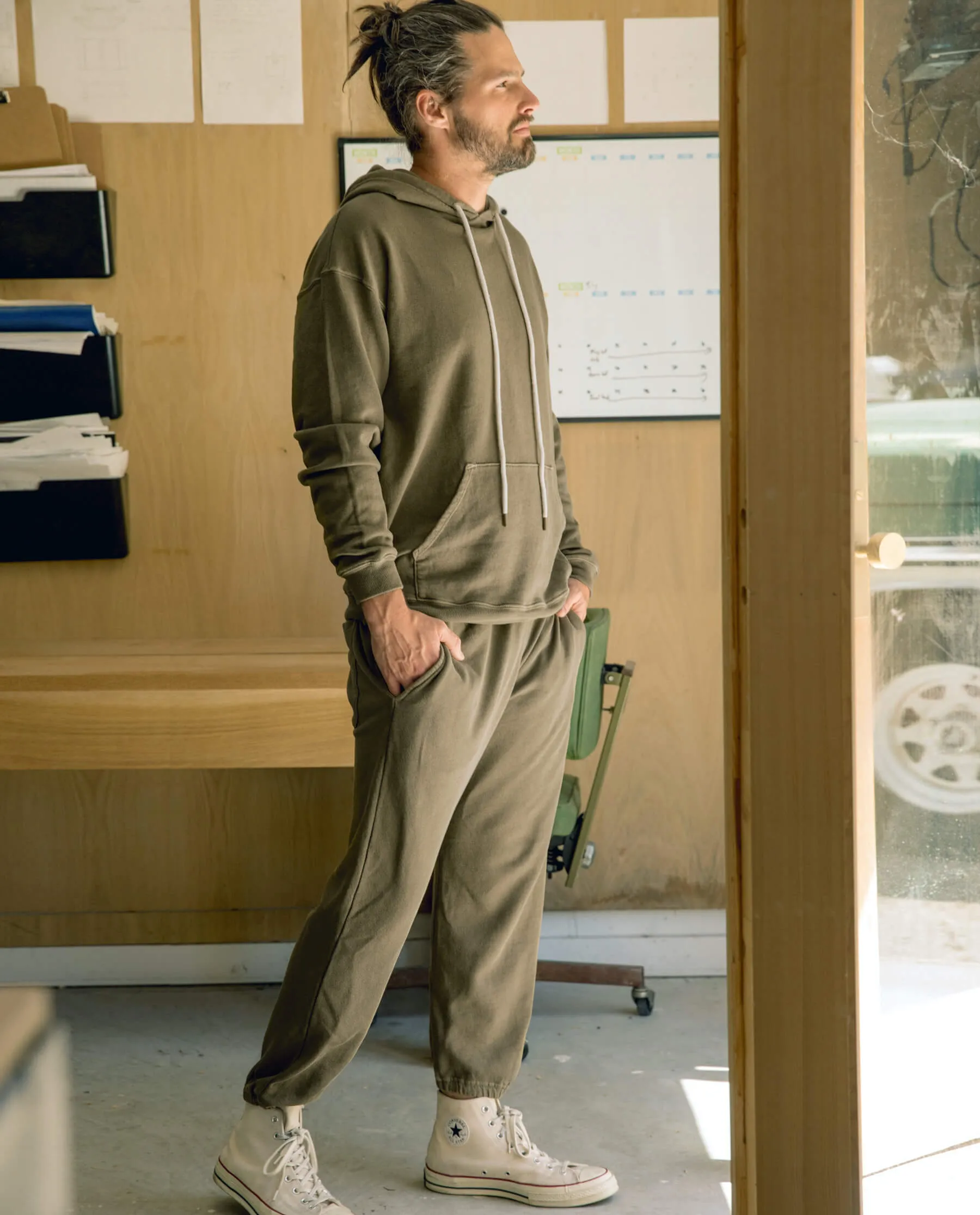 The Men's Gym Drawstring Hoodie. -- Dark Army sold by THE GREAT. product image thumbnail 2