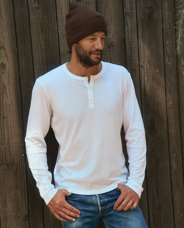 The Men's Slim Henley. -- True White sold by THE GREAT.