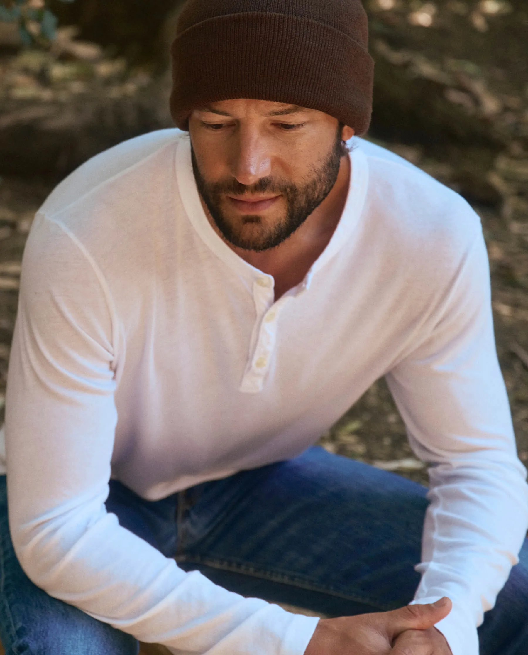 The Men's Slim Henley. -- True White sold by THE GREAT. product image thumbnail 4
