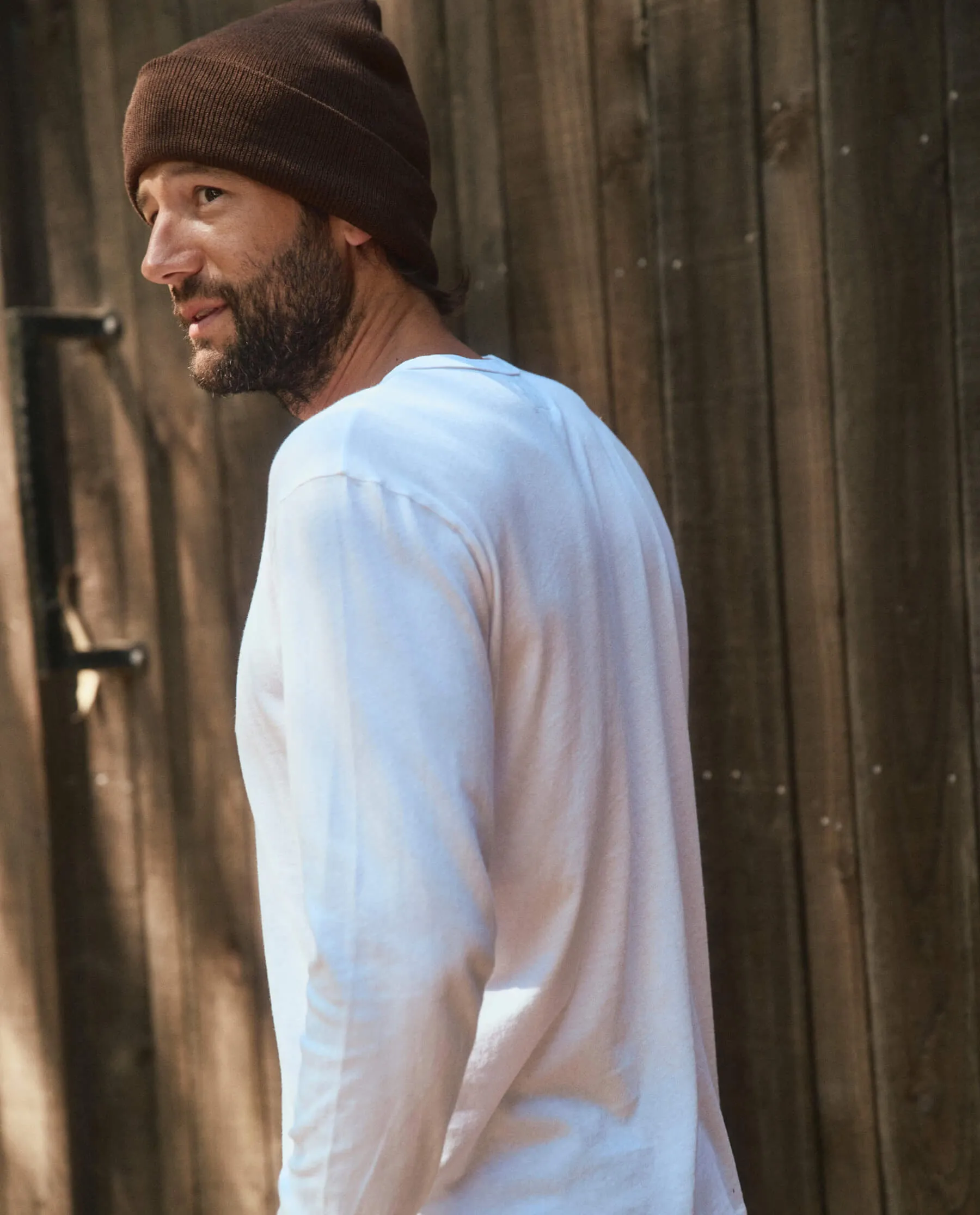 The Men's Slim Henley. -- True White sold by THE GREAT. product image thumbnail 3