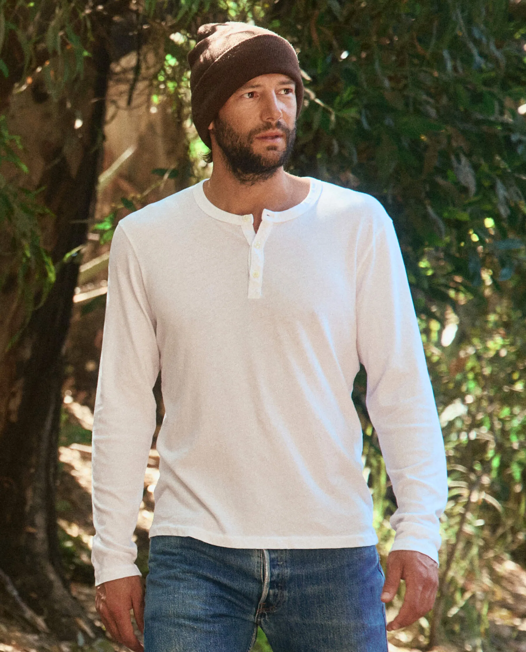 The Men's Slim Henley. -- True White sold by THE GREAT. product image thumbnail 5