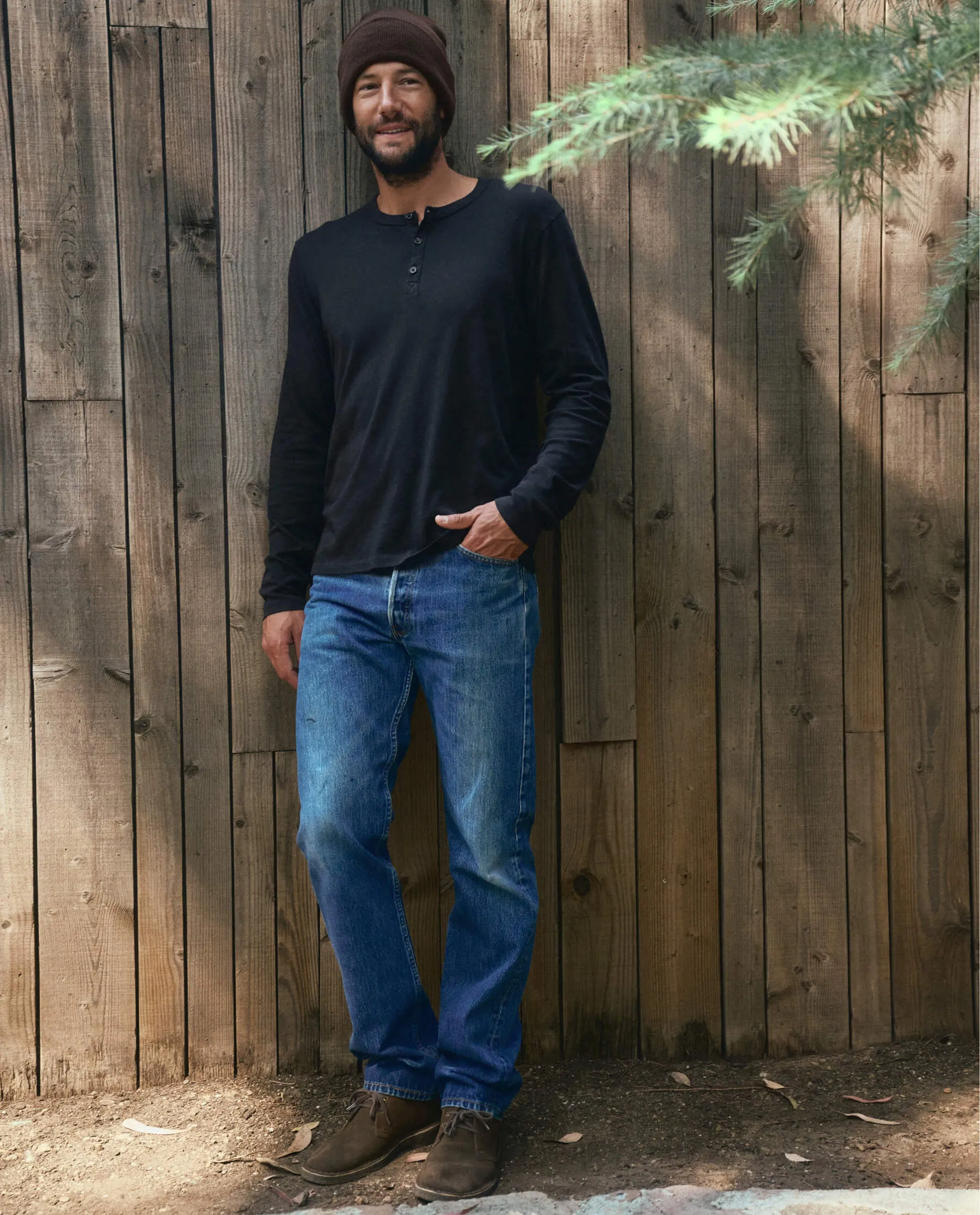 The Men's Slim Henley. -- Almost Black sold by THE GREAT. product image thumbnail 5