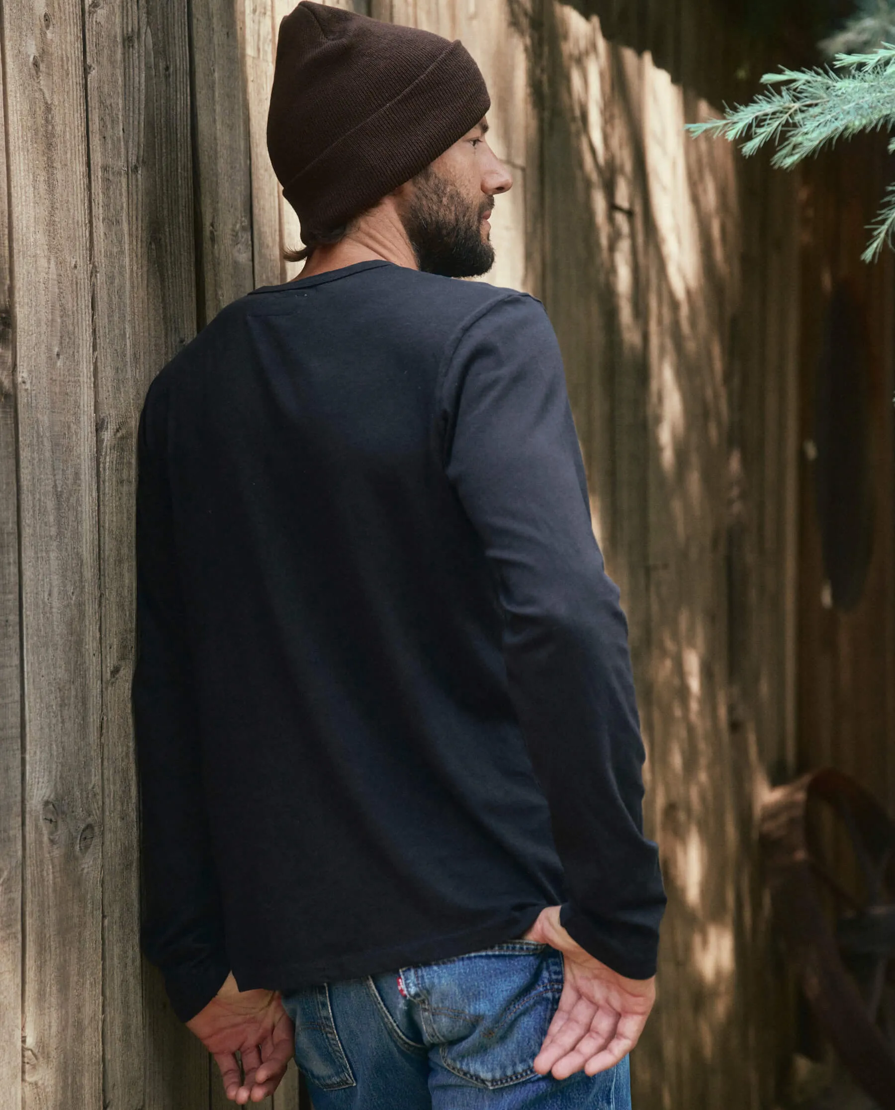 The Men's Slim Henley. -- Almost Black sold by THE GREAT. product image thumbnail 2