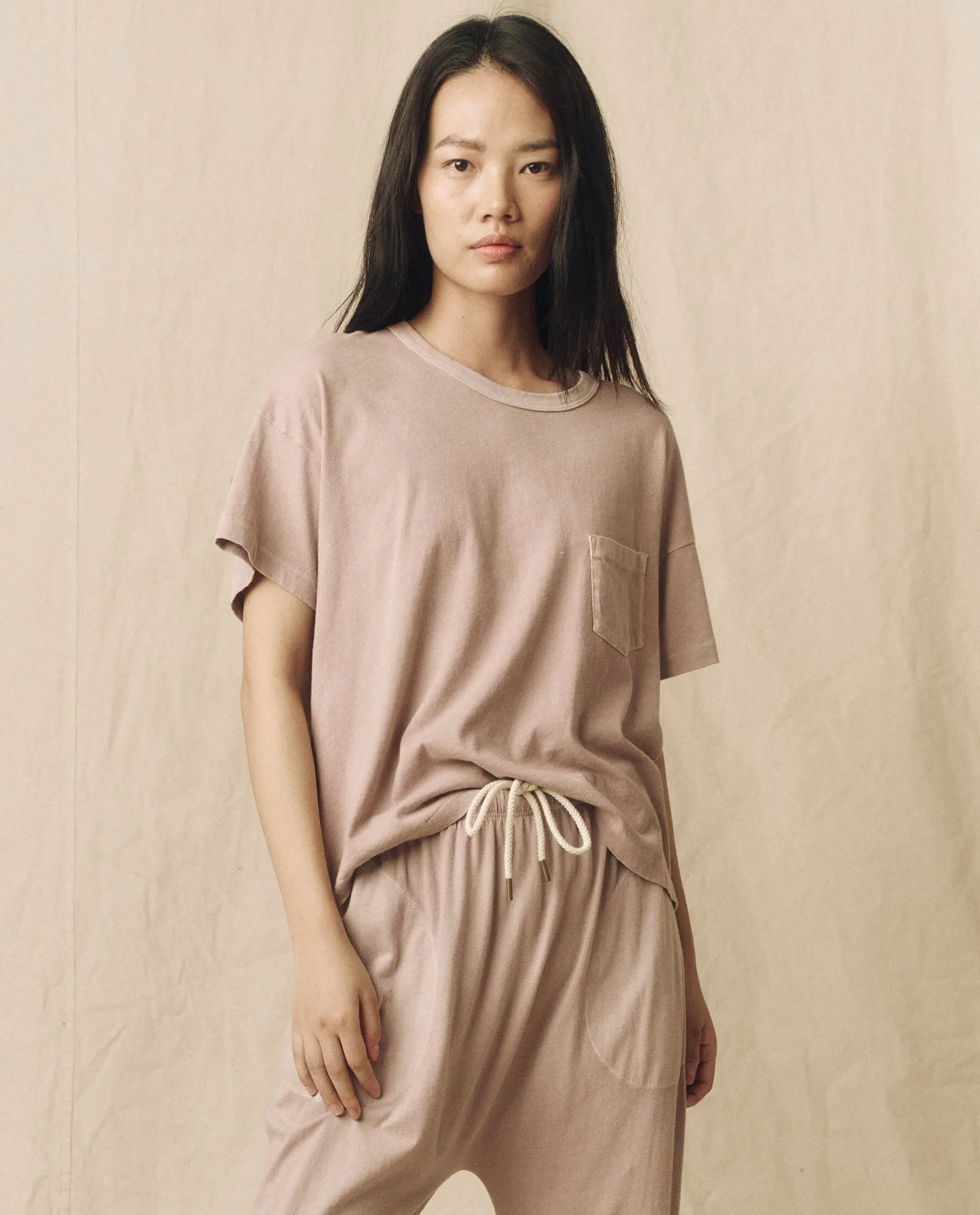 The Pocket Tee. -- Soft Lilac sold by THE GREAT.