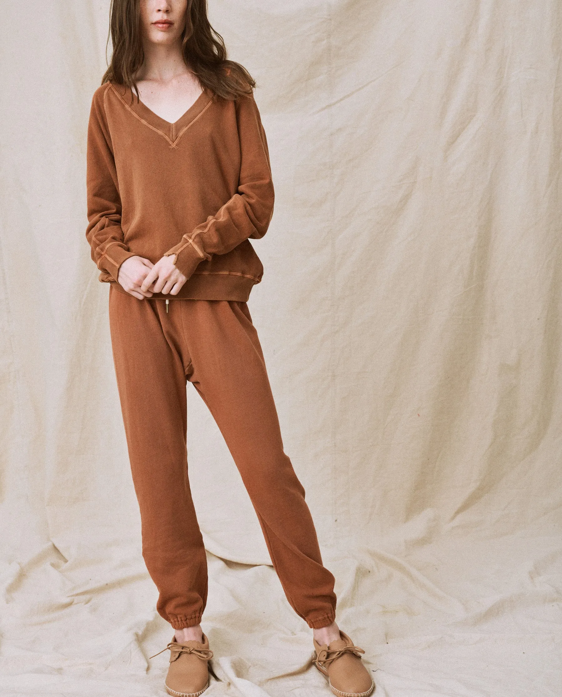 The Stadium Sweatpant. Solid -- Rust sold by THE GREAT. product image thumbnail 2