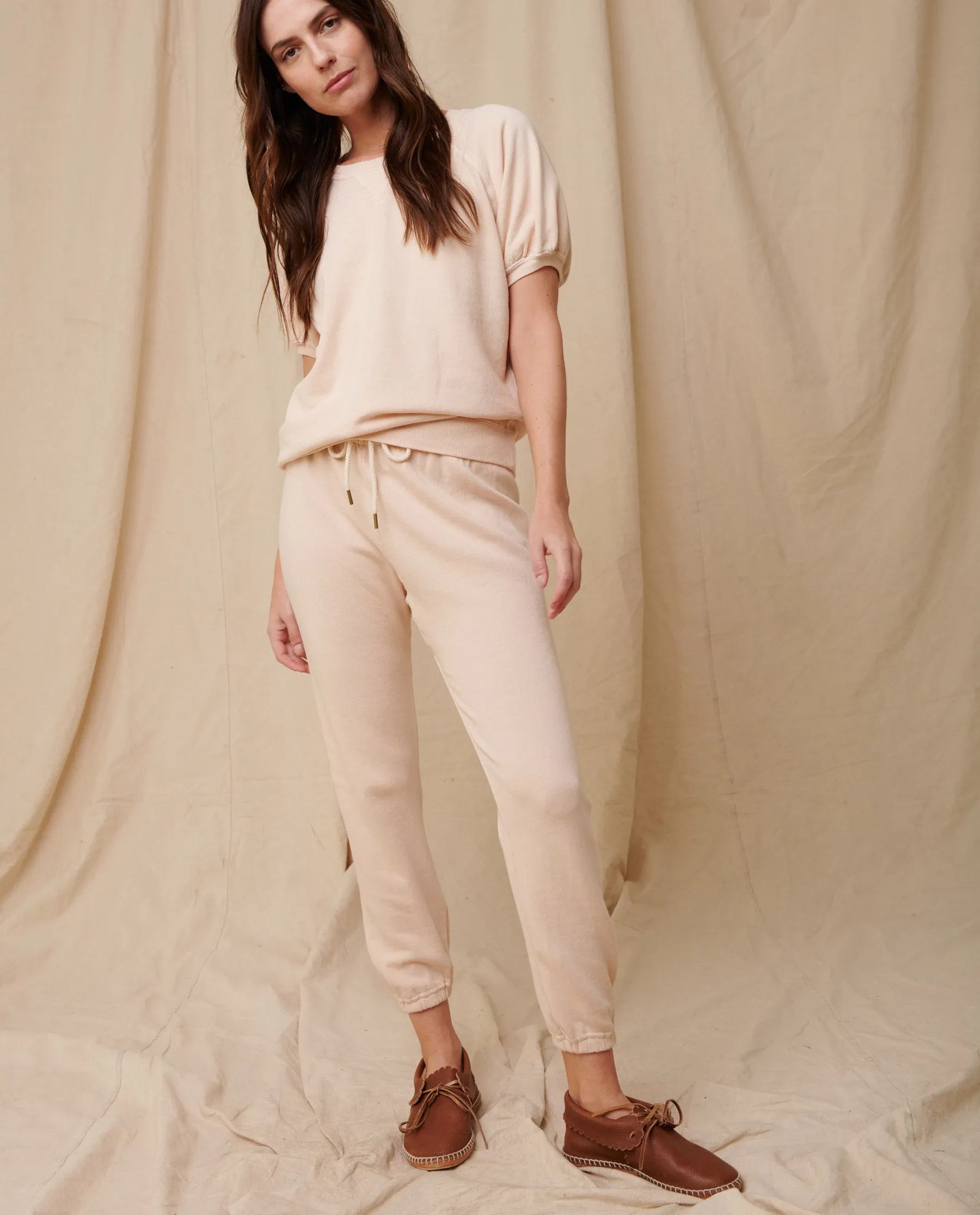 The Stadium Sweatpant. Solid -- Whisper Pink sold by THE GREAT. product image thumbnail 2