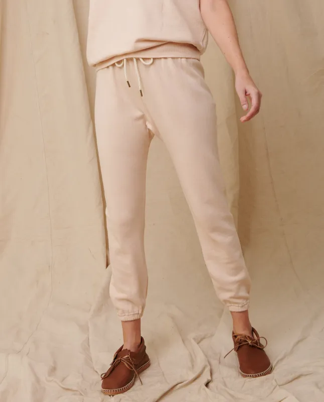 The Stadium Sweatpant. Solid -- Whisper Pink sold by THE GREAT.